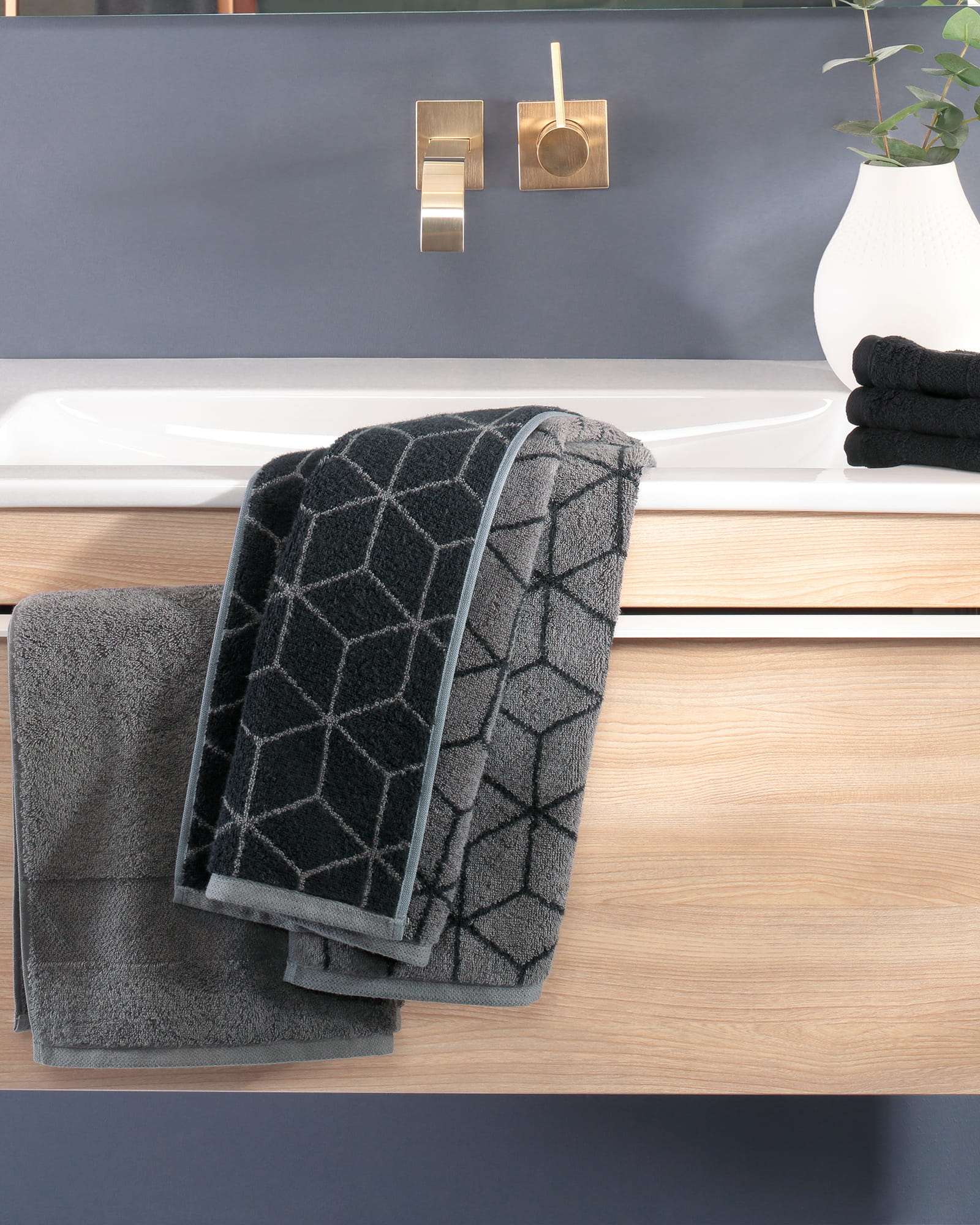 Villeroy & Boch Handtücher Coordinates Carré 2557 - Farbe: graphite - 79