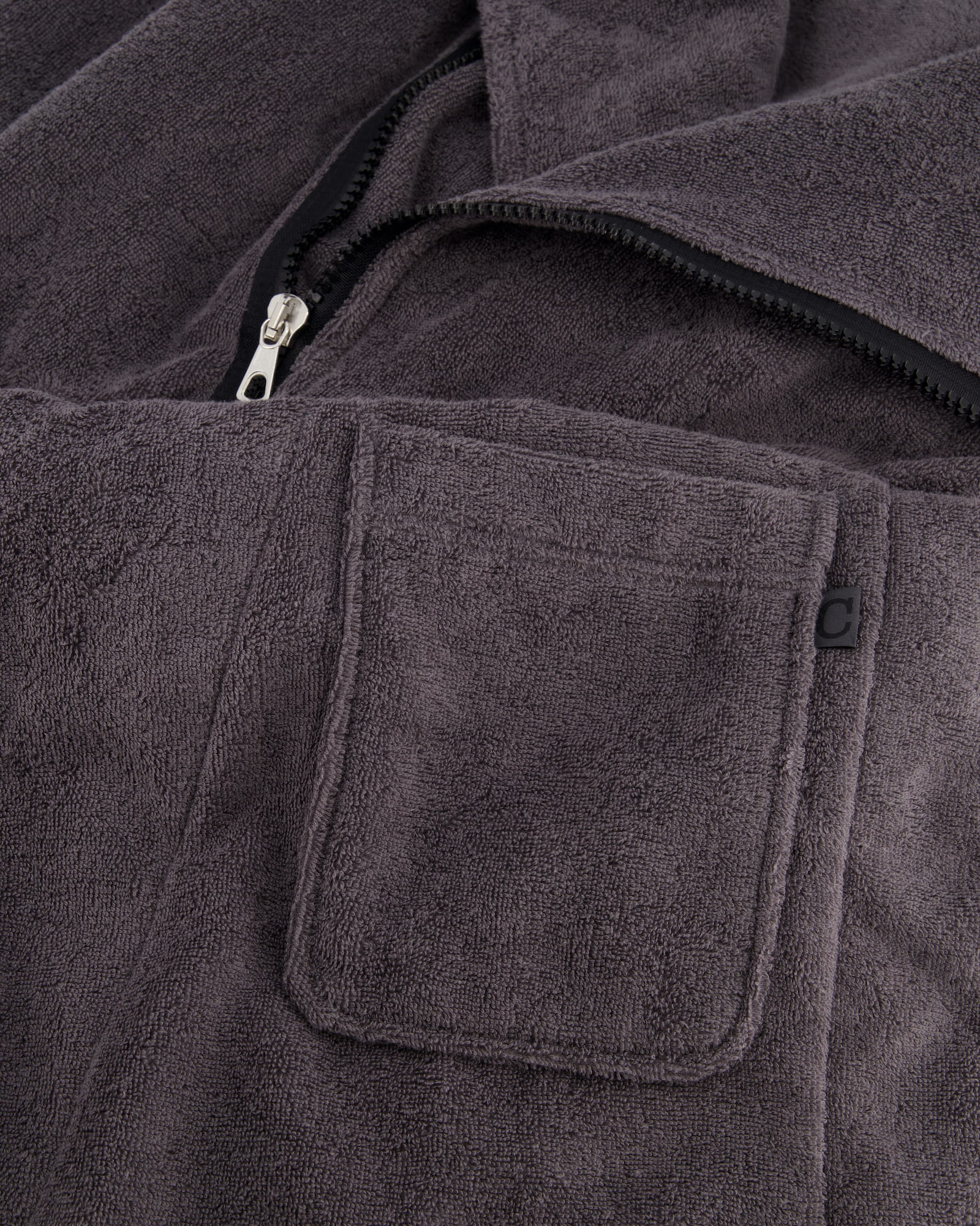 Cawö Herren Bademantel New Zipper Kapuze RV 6516 - Farbe: anthrazit-schwarz - 774
