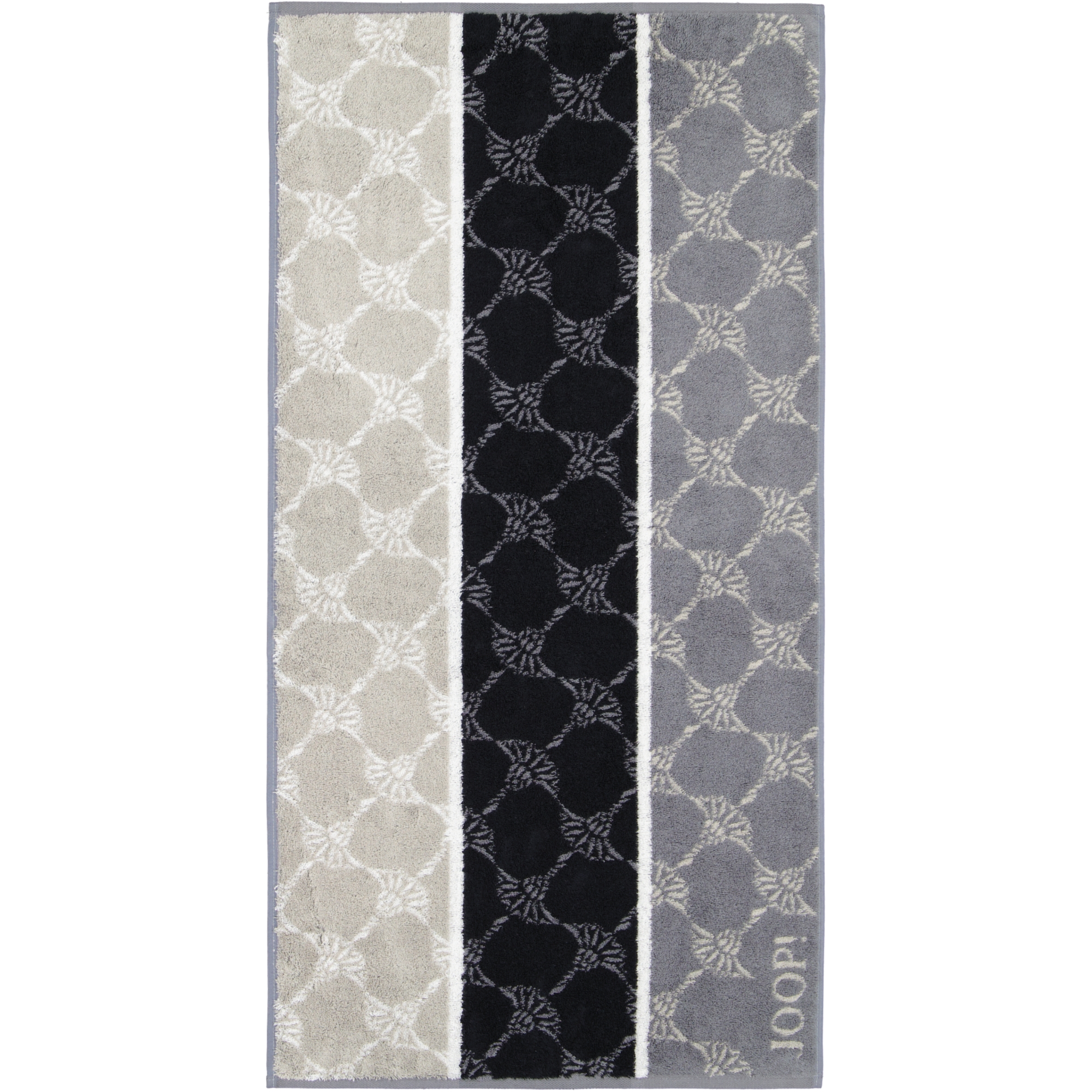 JOOP! Signature Cornflower Stripes 1657 - Farbe: Schwarz - 97 - Handtuch 50x100 cm