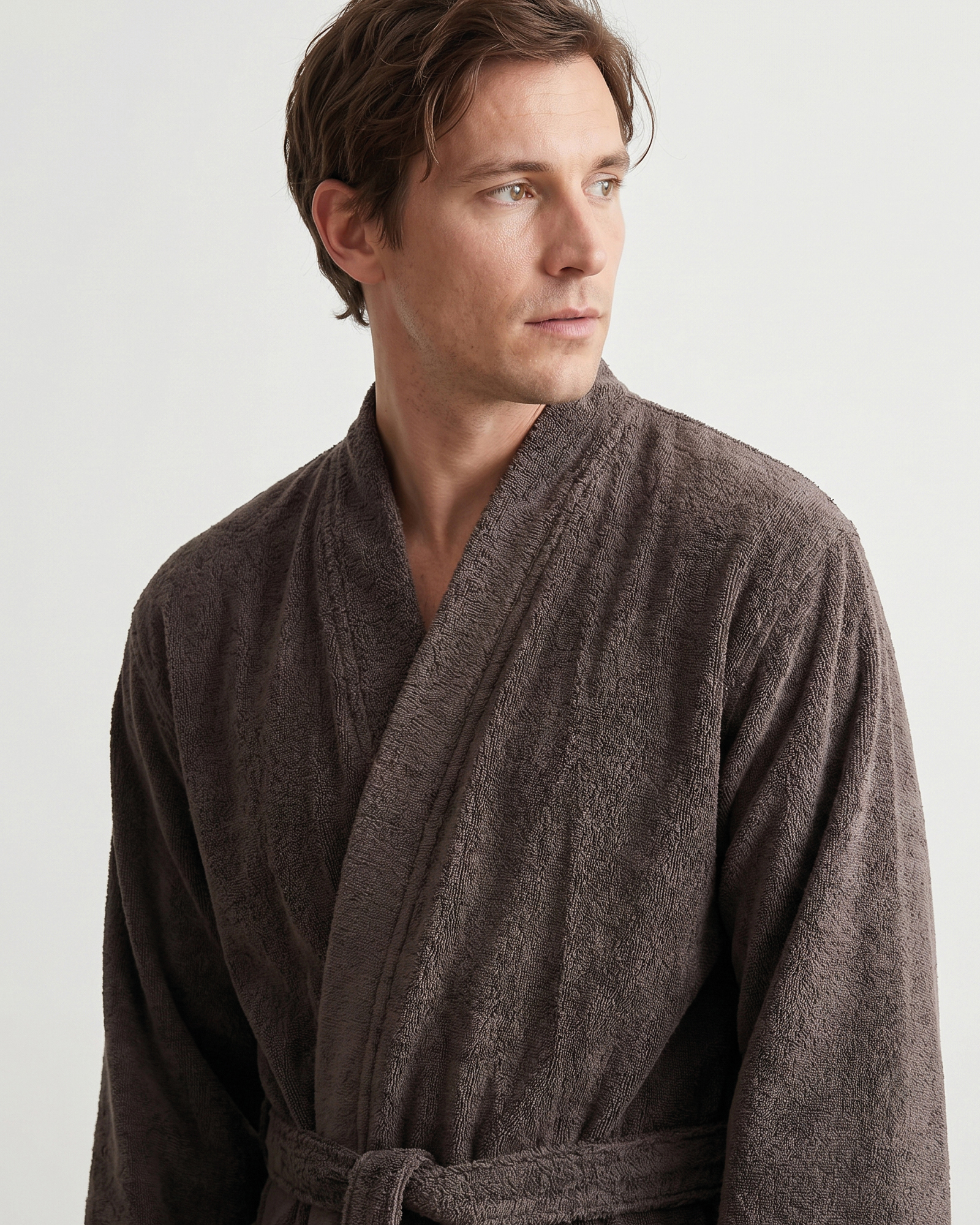 Cawö Home Bademäntel Herren Kimono Uni 828 pepper - 37