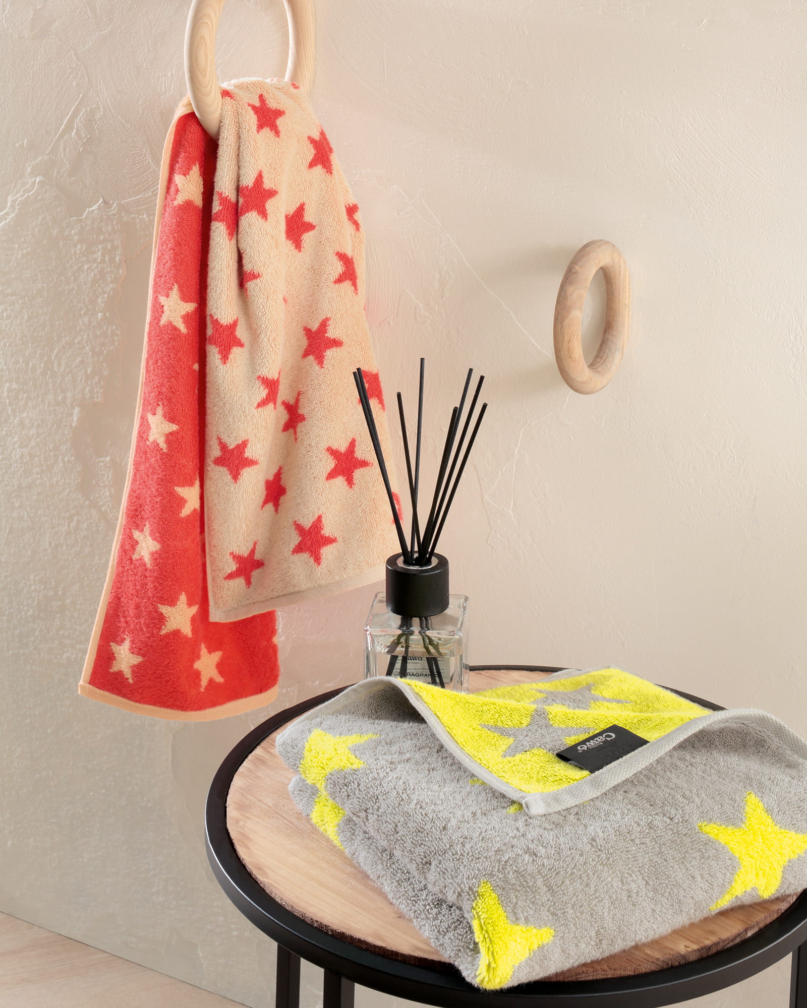 Cawö Handtücher NEW STARS Sterne klein 6261 beige/pink - 32 - Gästetuch 30x50 cm