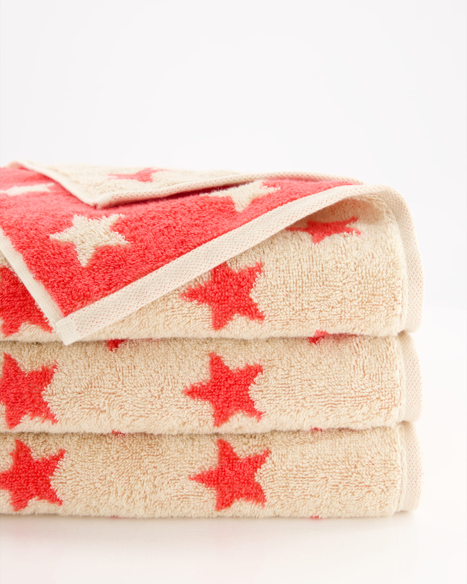 Cawö Handtücher NEW STARS Sterne klein 6261 beige/pink - 32 - Gästetuch 30x50 cm