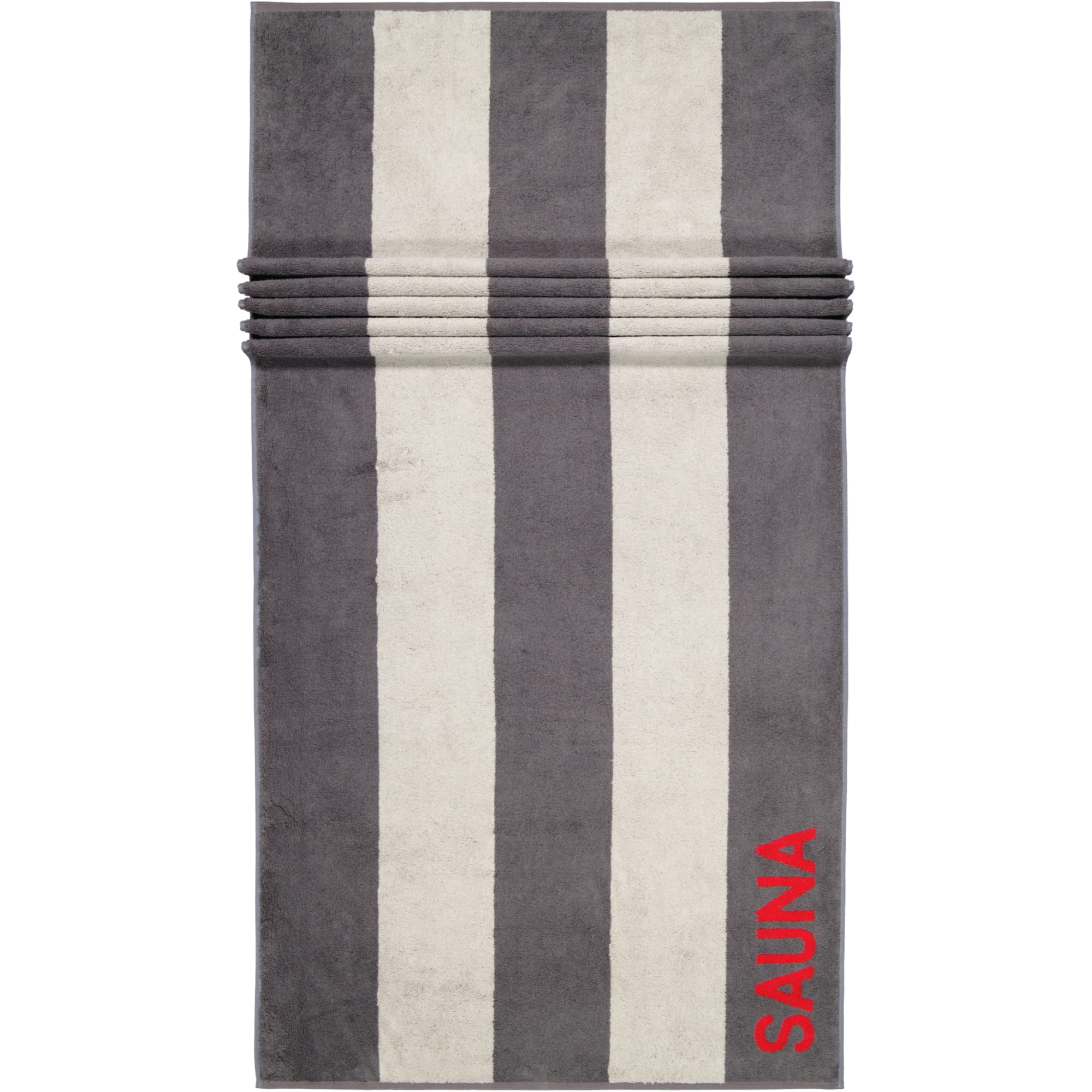 Cawö - Saunatuch 599 - 80x200 cm - Farbe: anthrazit/rot - 72