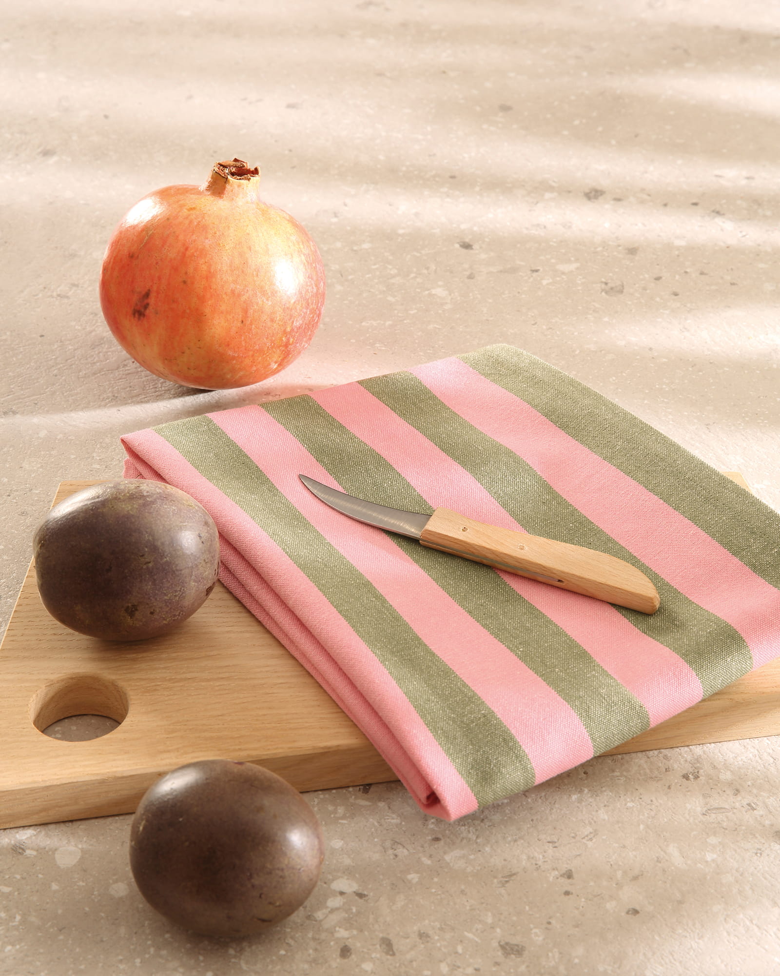 Cawö Home Geschirrtücher Prints & Stripes Streifen 546 oliv/rosa - 24 - 50x70 cm