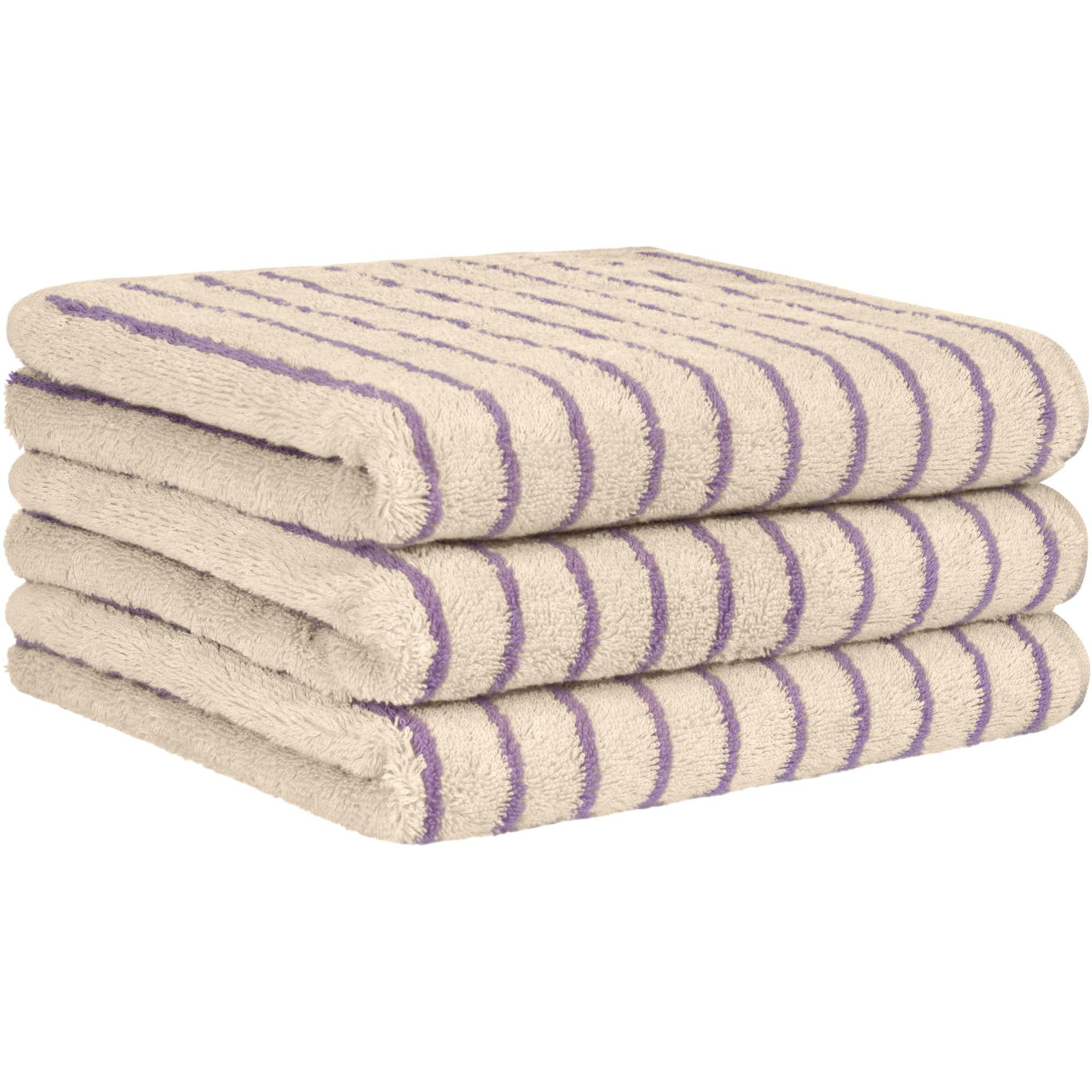 Cawö Handtücher Weekend Streifen 6296 natur/flieder - 30 - Duschtuch 70x140 cm