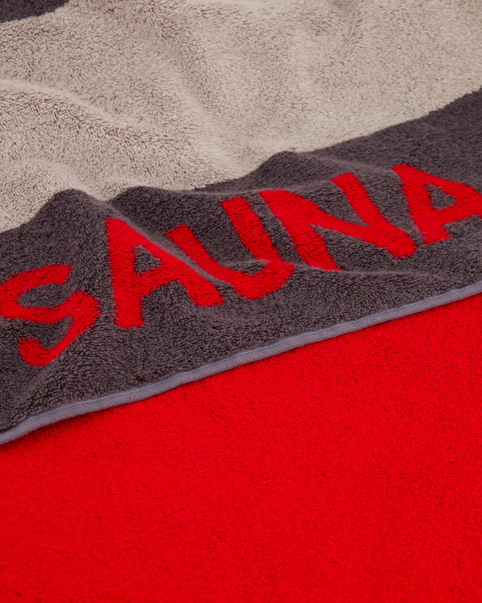 Cawö - Saunatuch 599 - 80x200 cm - Farbe: anthrazit/rot - 72