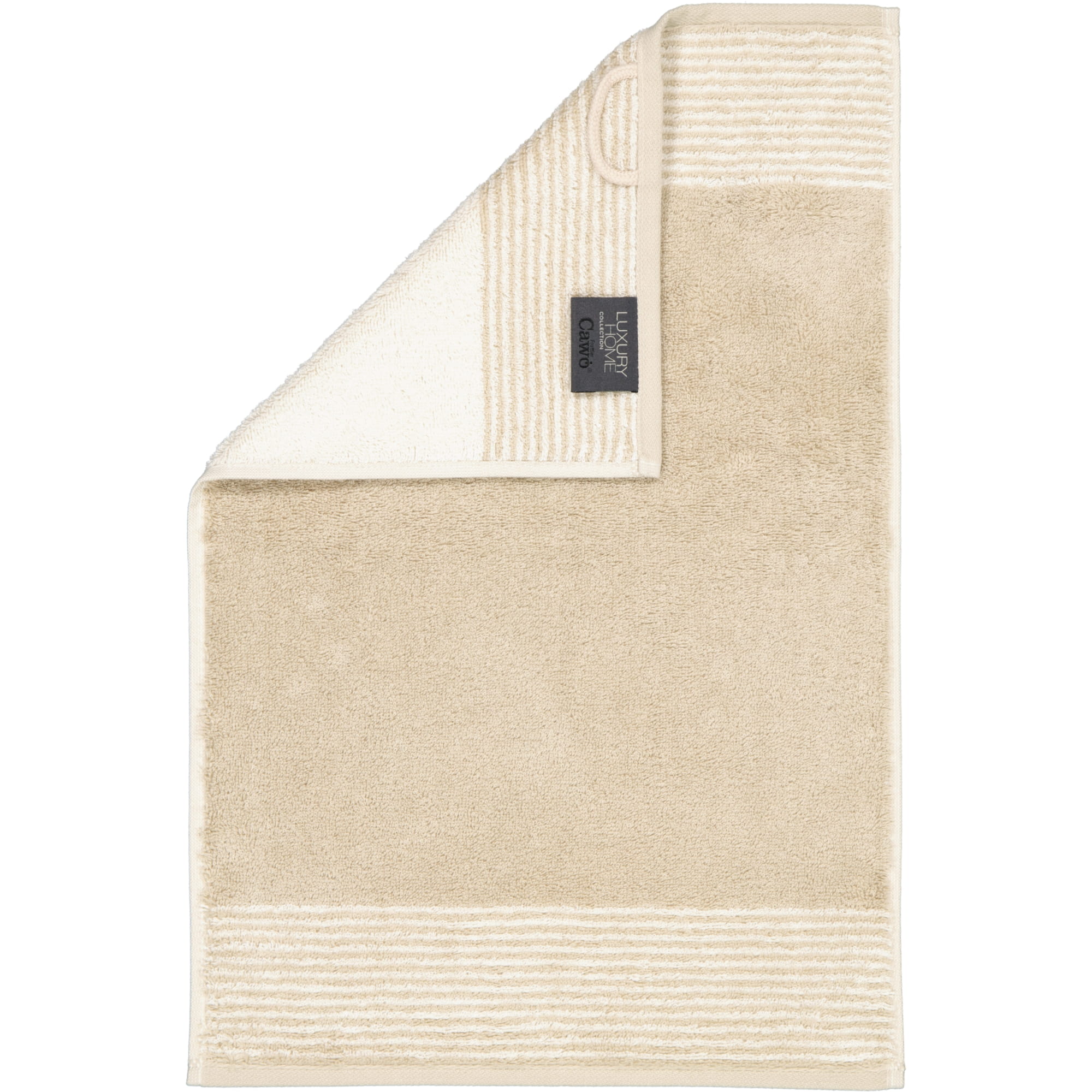Cawö - Luxury Home Two-Tone 590 - Farbe: sand - 33 - Gästetuch 30x50 cm