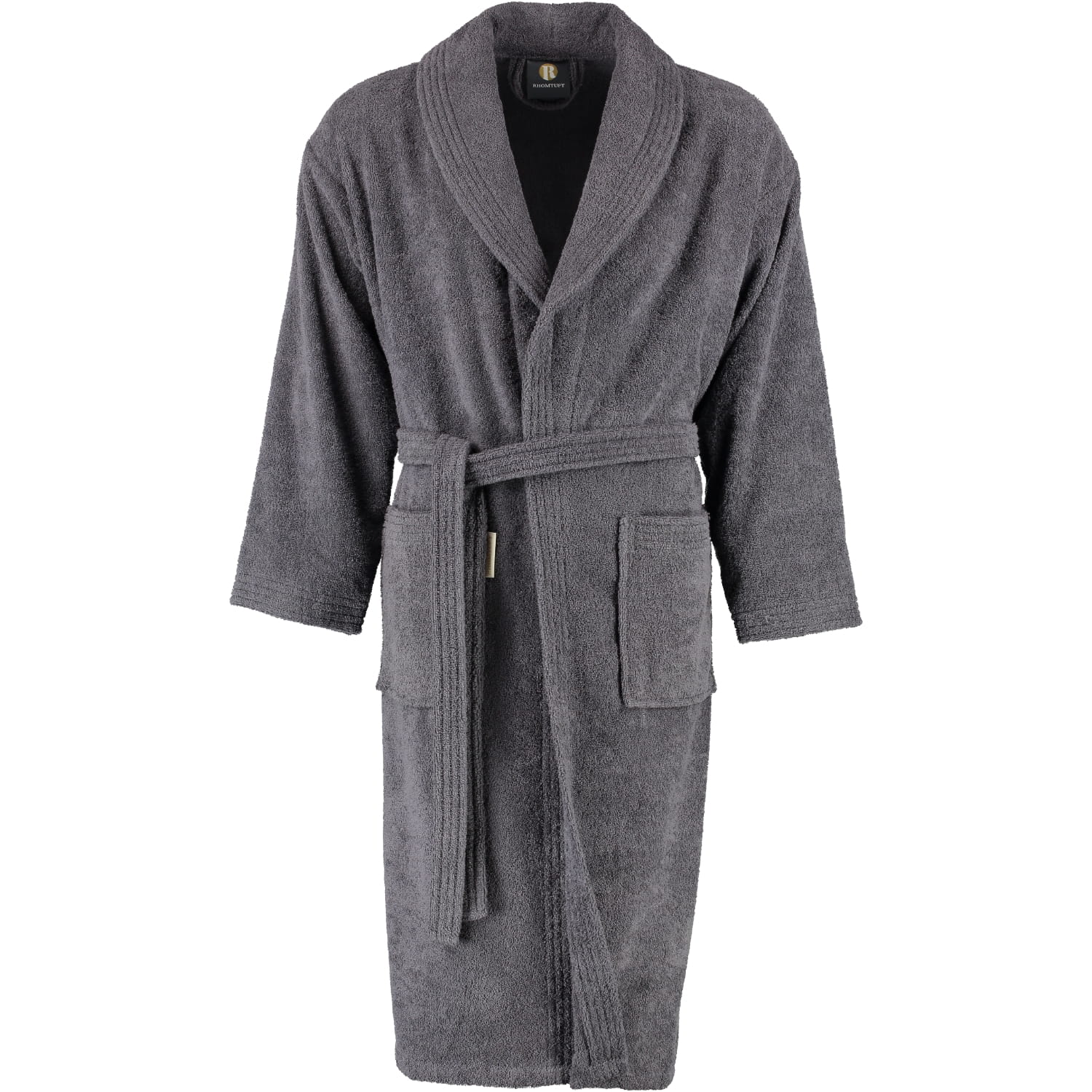 Rhomtuft - Bademantel Sir & Lady - Unisex - Farbe: zinn - 02 - M