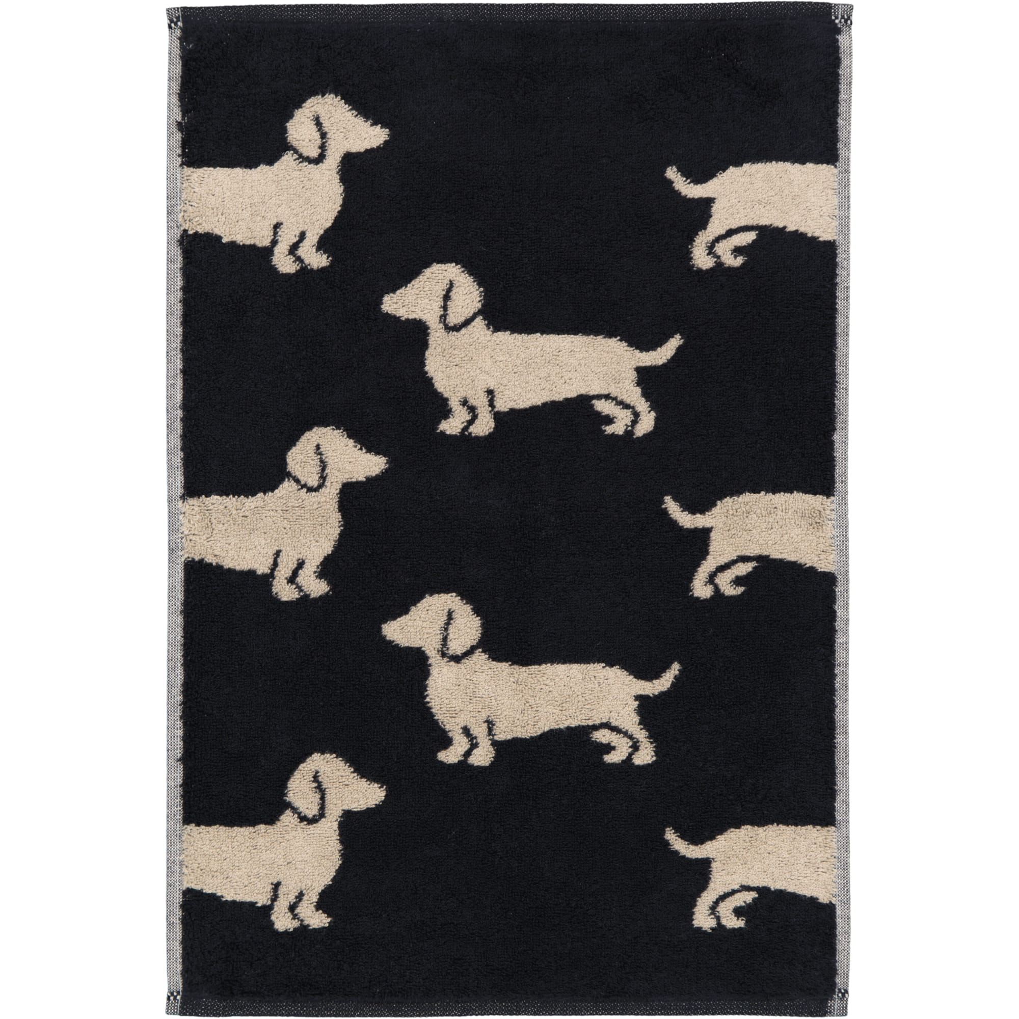 Cawö Handtücher WE LOVE DOGS 6246 Schwarz-Beige - 93 - Gästetuch 30x50 cm