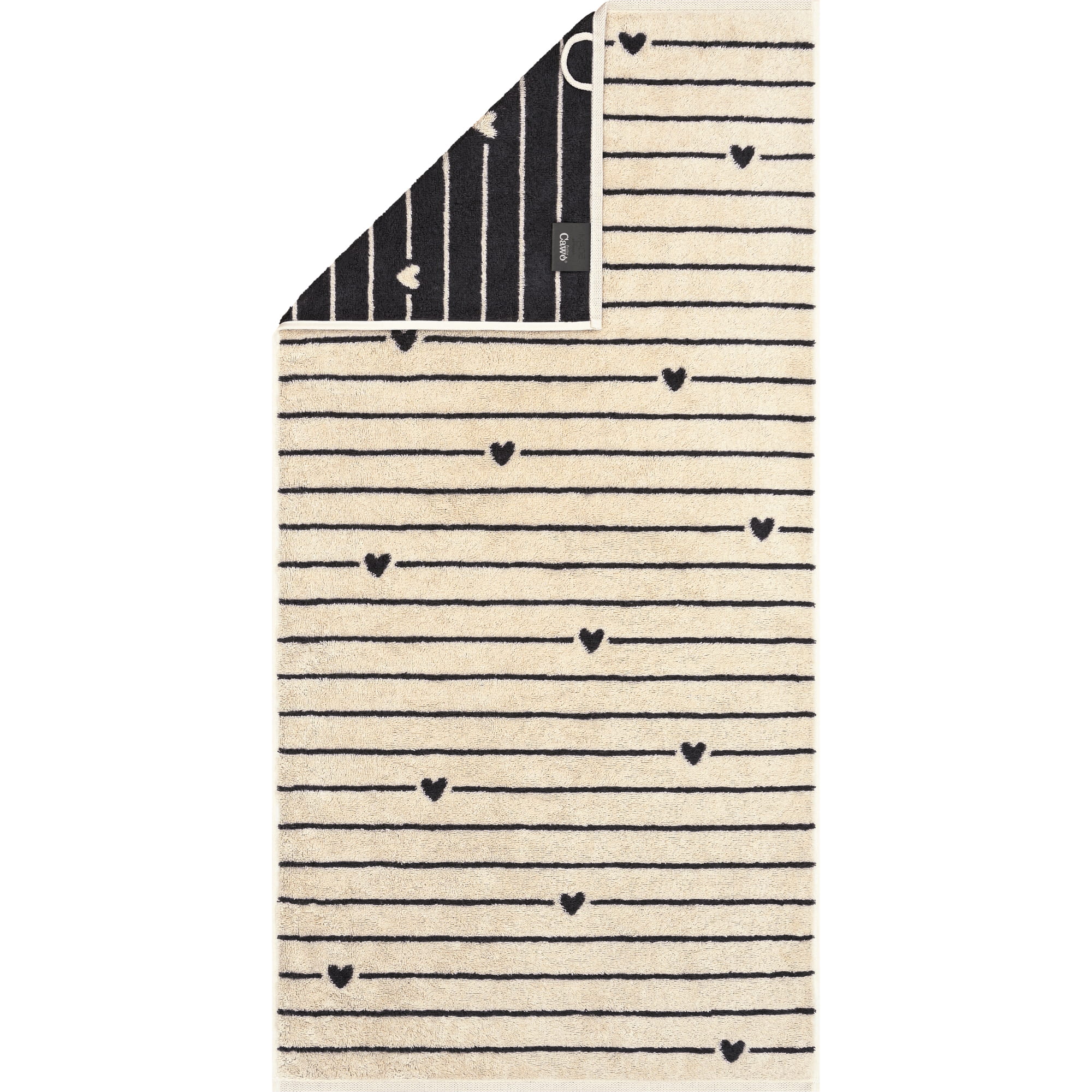 Cawö Handtücher Heart Beats Lines & Hearts 6276 basalt - 37