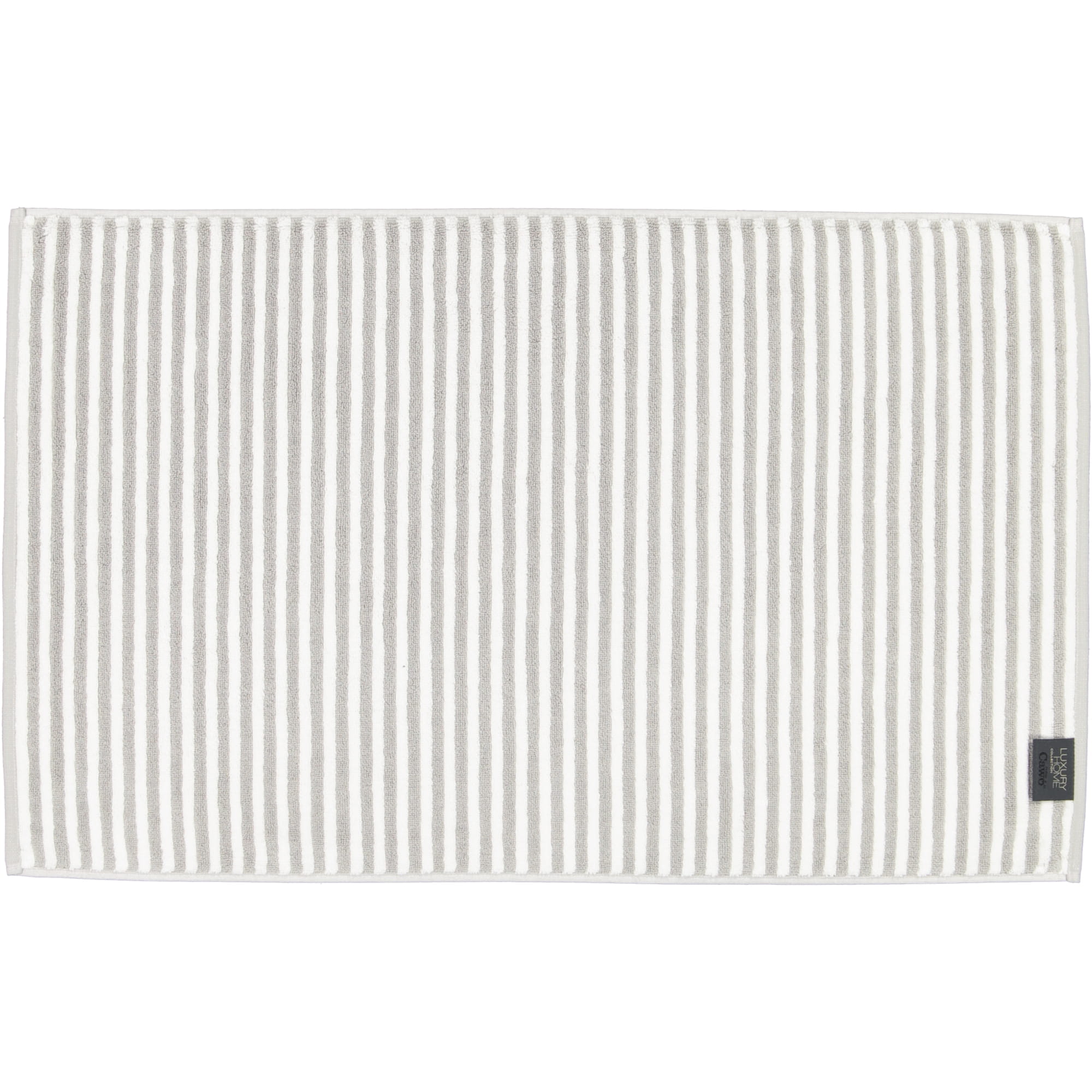 Cawö Badematten Two-Tone Stripes 480 platin - 76 - 50x80 cm