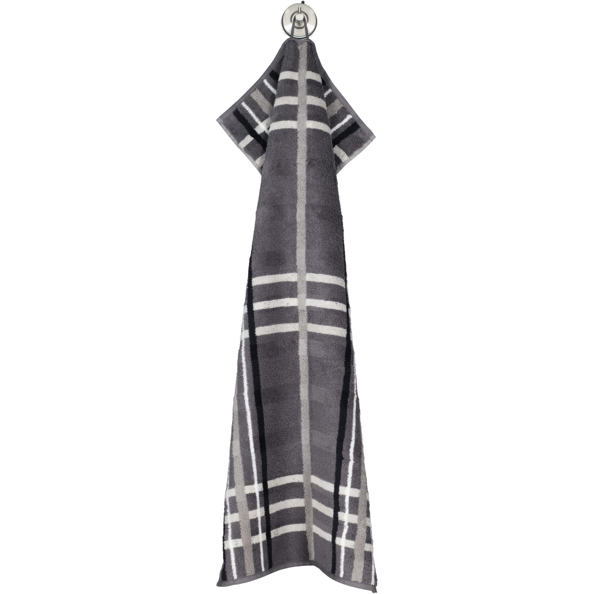 Cawö Handtücher Noblesse Check 1089 anthrazit - 77 - Handtuch 50x100 cm