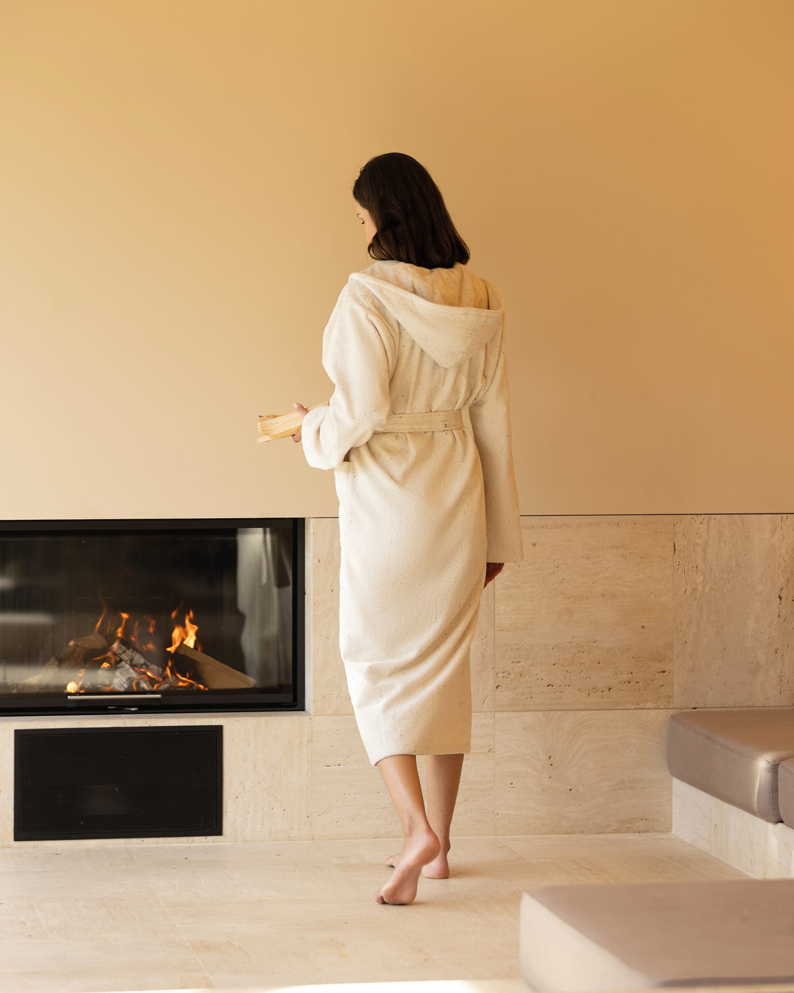 Möve Bademantel lang mit Kapuze CALM ESSENCE - Farbe: natur - 869