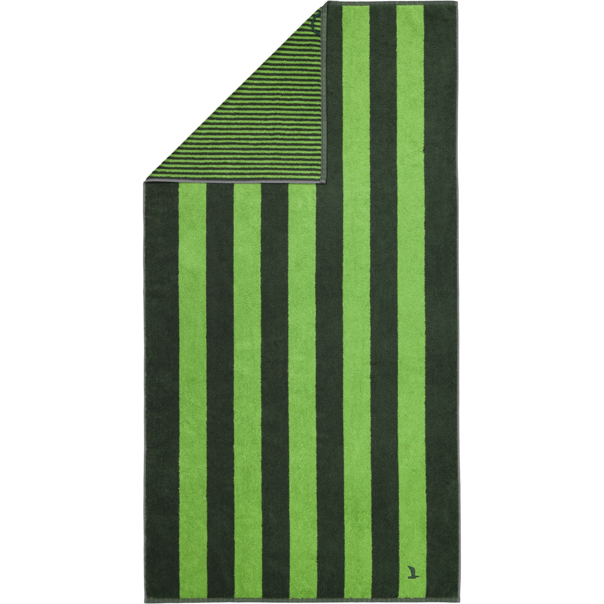 Möve Handtücher Superwuschel Blockstreifen cypress/peridot - 062 - Duschtuch 80x150 cm