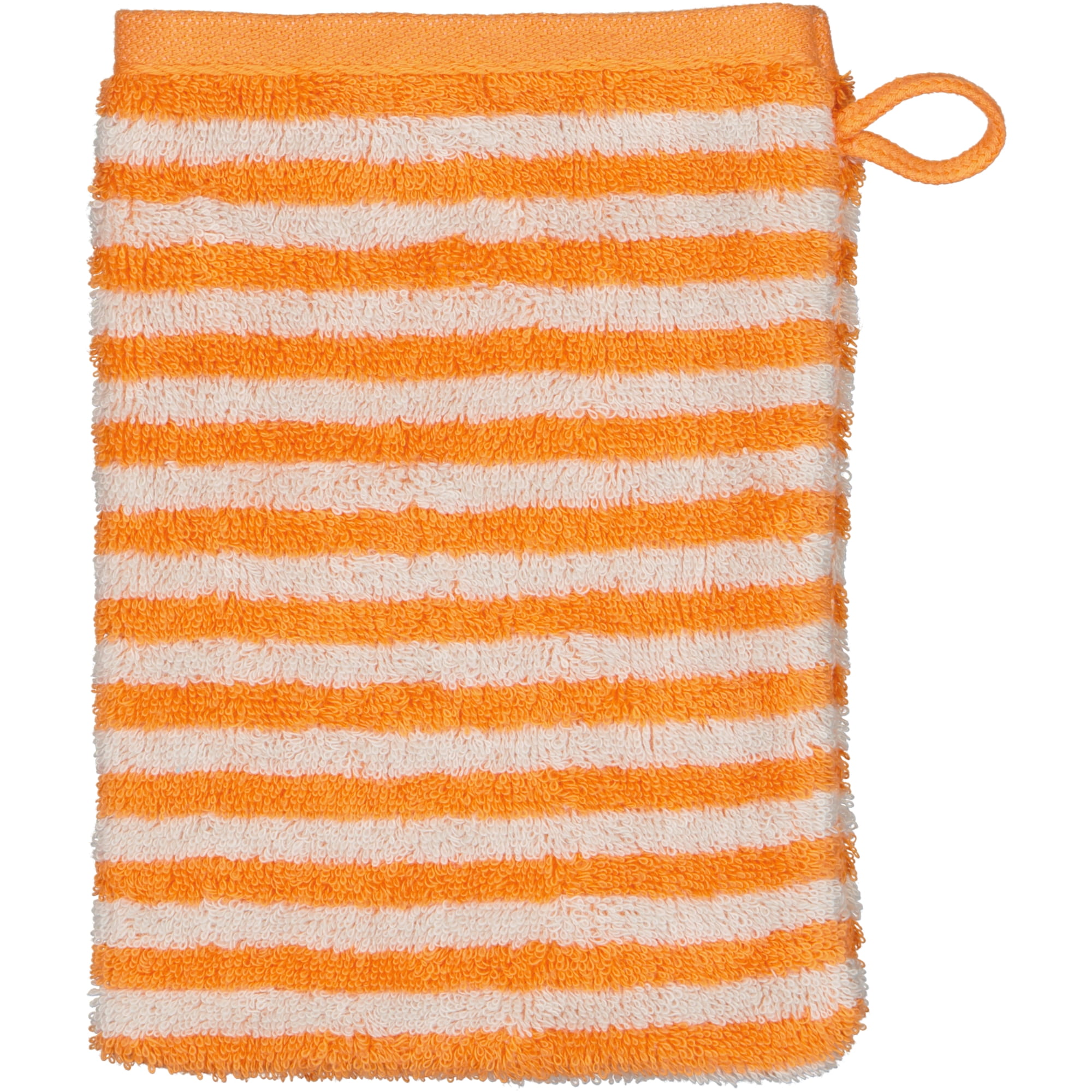 Cawö Handtücher Campus Ringel 955 mandarine - 33 - Waschhandschuh 16x22 cm