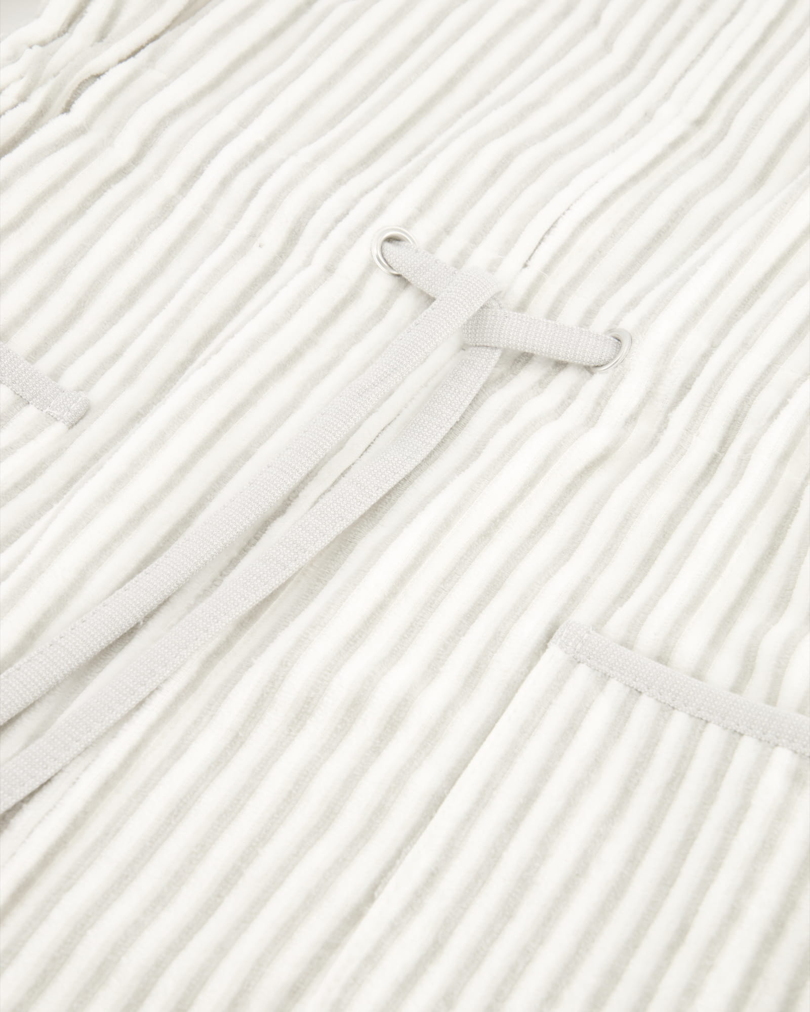 Cawö - Damen Bademantel - Kapuze 6416- Farbe: weiss/silber - 76