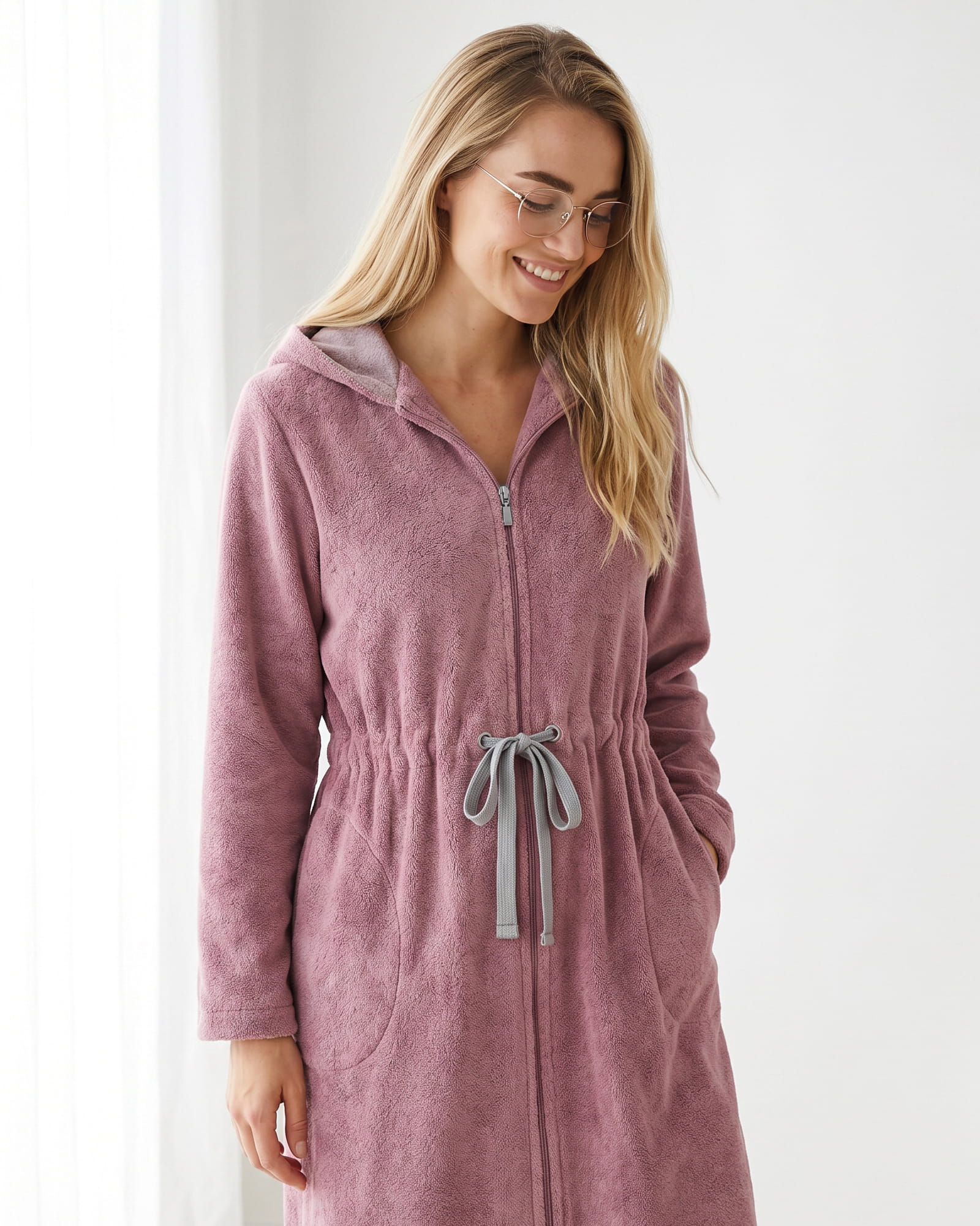 Cawö Home Bademäntel Damen Kurzmantel mit Kapuze Cawö Home 822 malve - 88