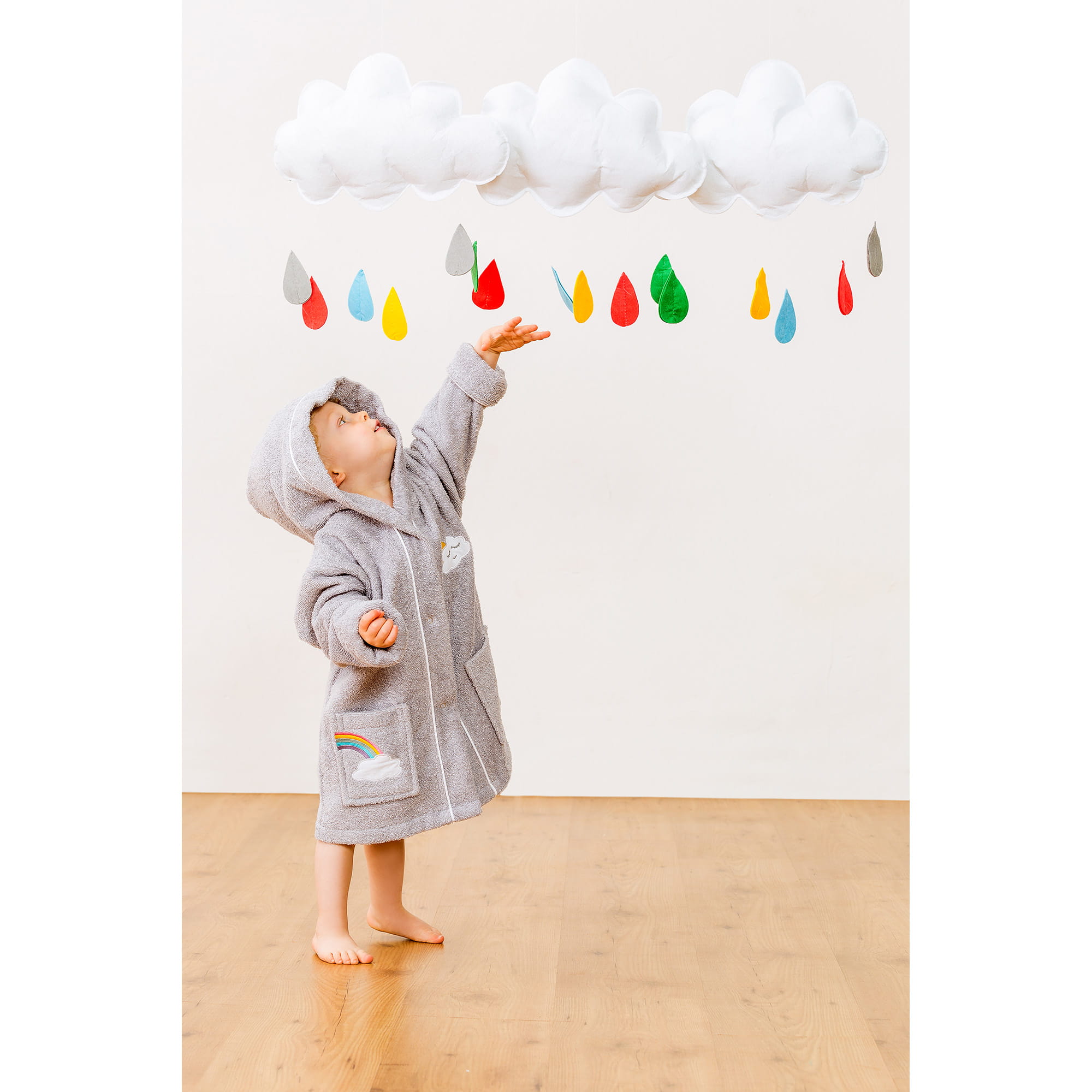 Smithy Wolkenweich Wolke  - Kinder-Bademantel - Farbe: grau (1702025)