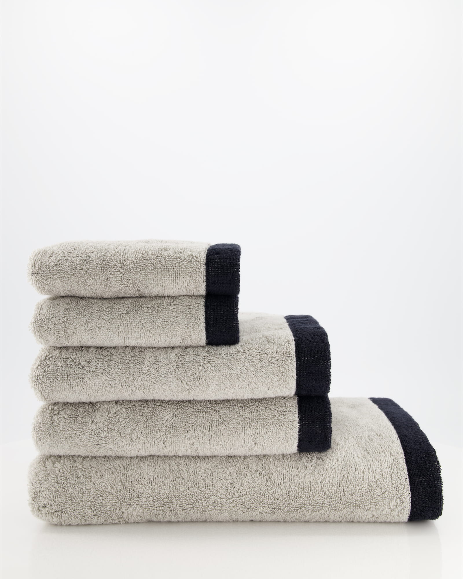Cawö Handtücher Lifestyle Splash 7071 platin/schwarz - 79 - Seiflappen 30x30 cm