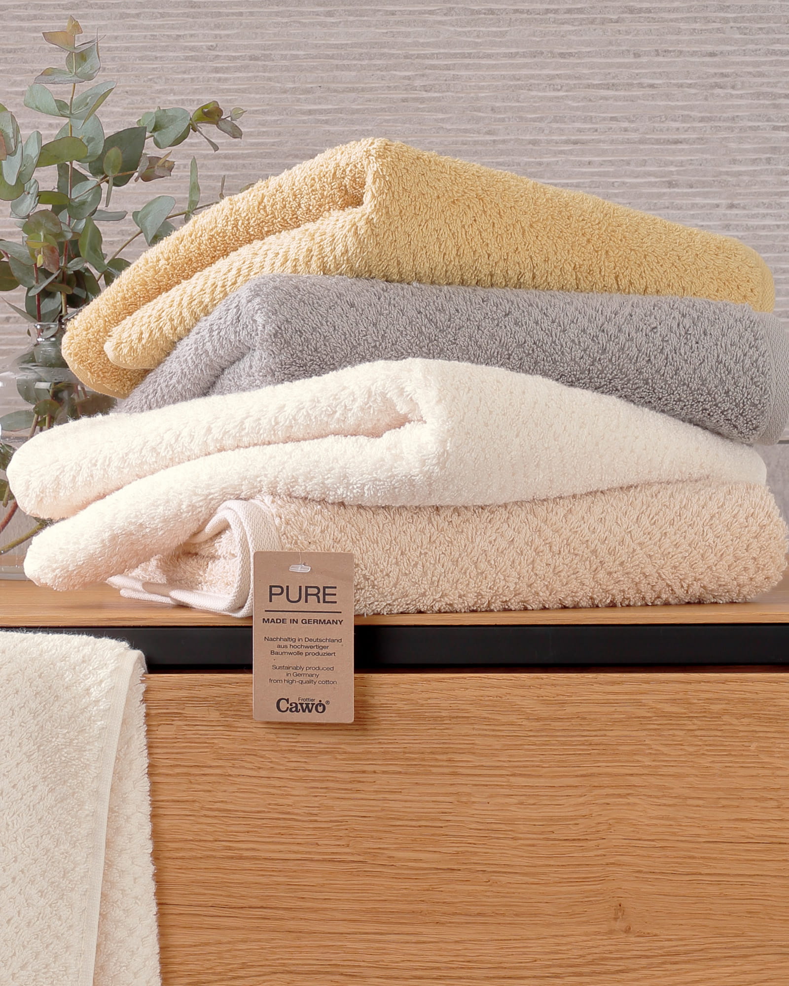Cawö Handtücher Pure 6500 - Farbe: stein - 727