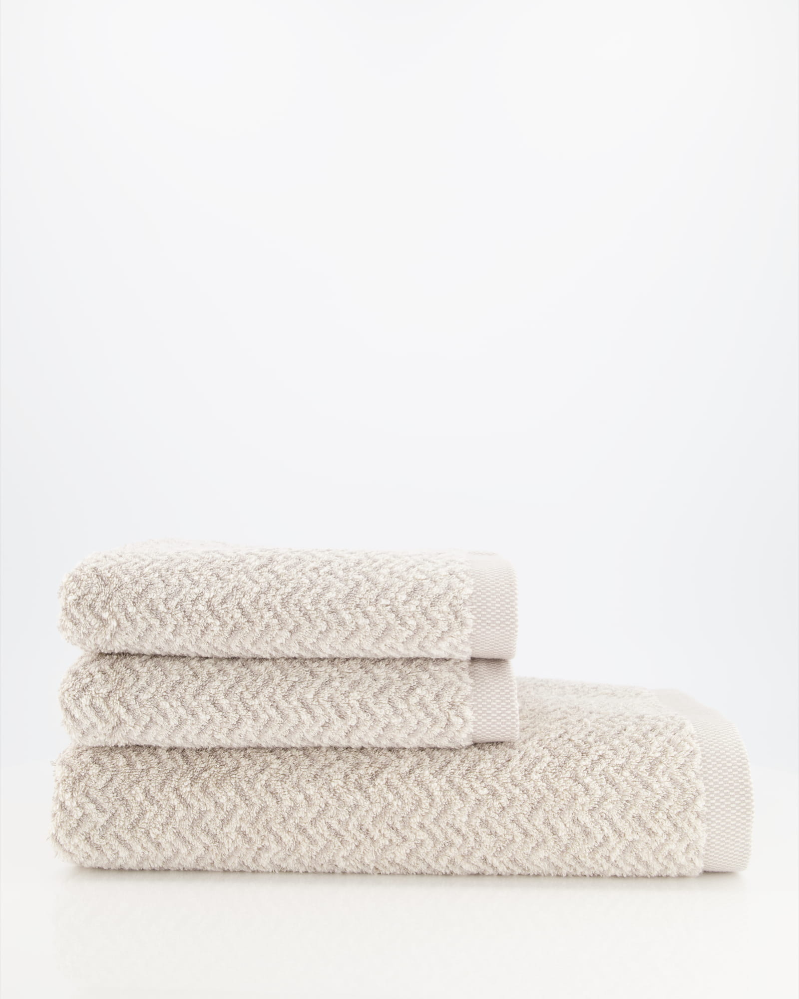 Möve - Brooklyn Fischgrat - Farbe:  nature/cashmere - 071 (1-0567/8970) - Handtuch 50x100 cm