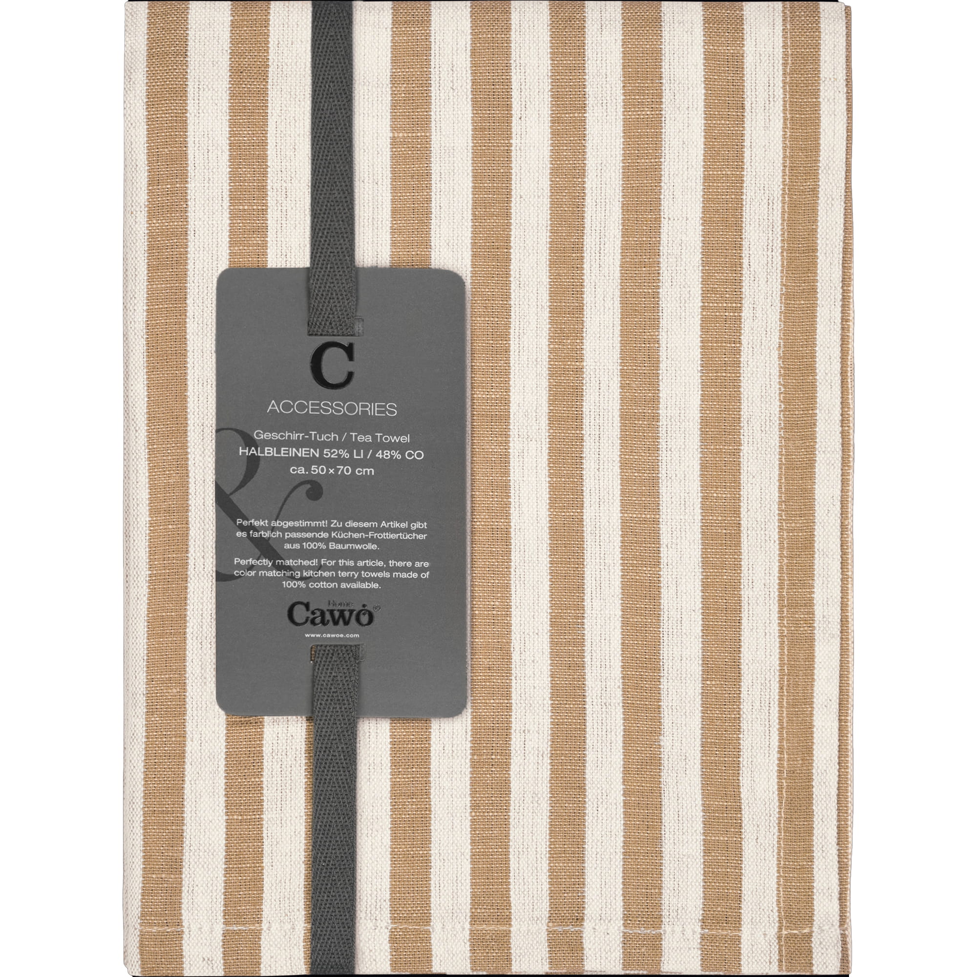 Cawö Home Geschirrtücher Linen Classics Streifen 537 natur - 33 - 50x70 cm