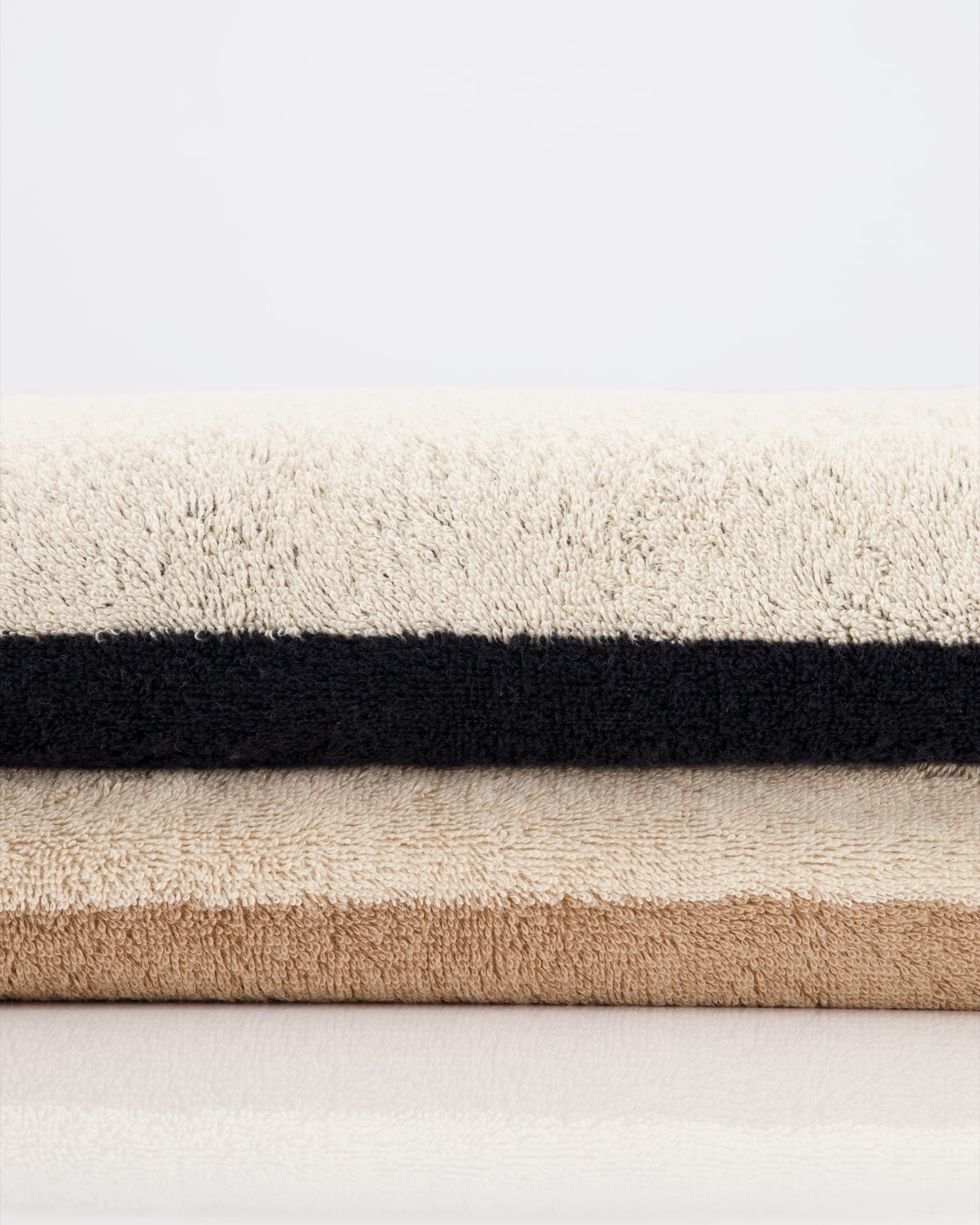Cawö Saunatuch Natural Blockstreifen 6221 80x200 cm - Farbe: natur-schwarz - 39