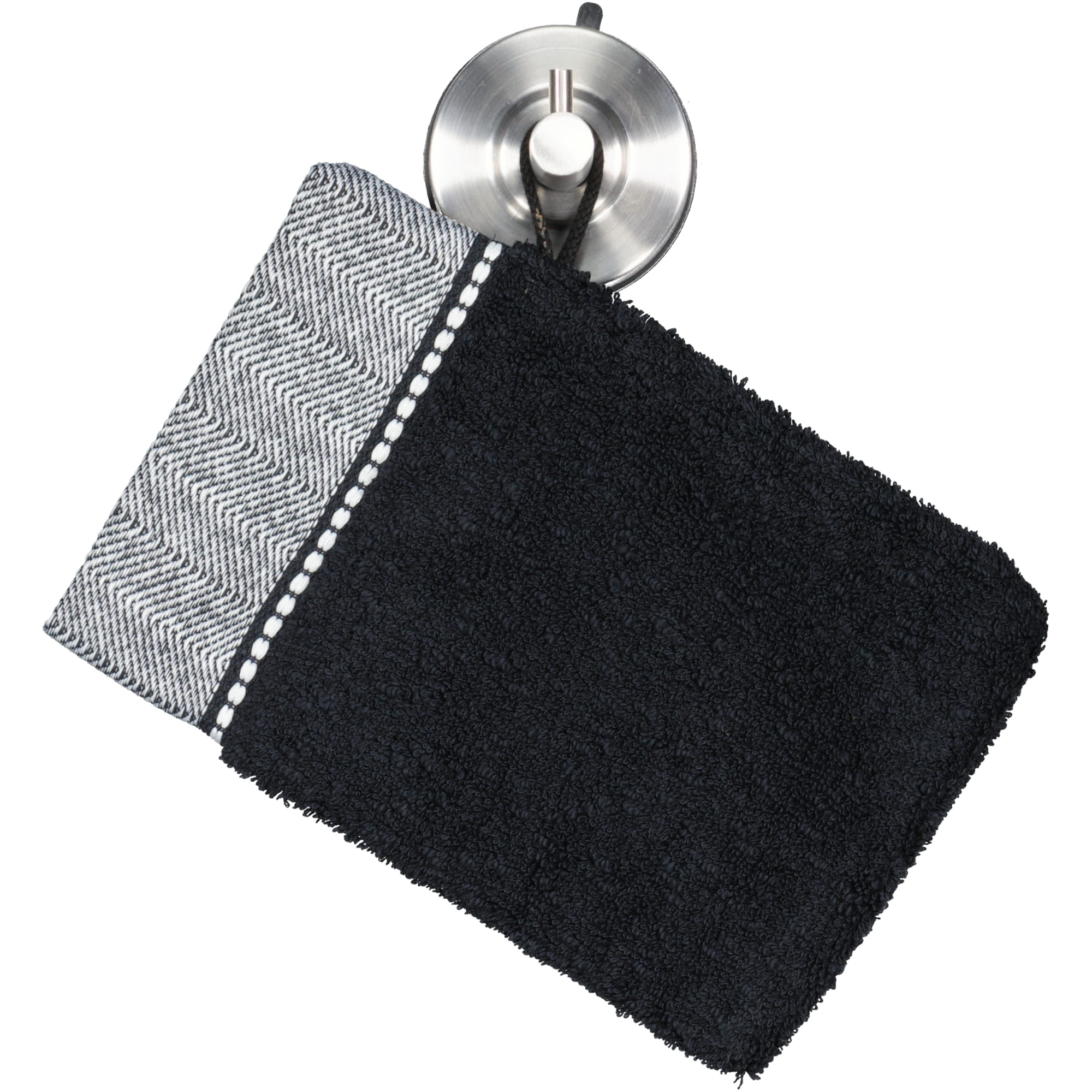Möve Brooklyn Uni - Farbe:  black - 199 (1-0669/8970) - Waschhandschuh 15x20 cm
