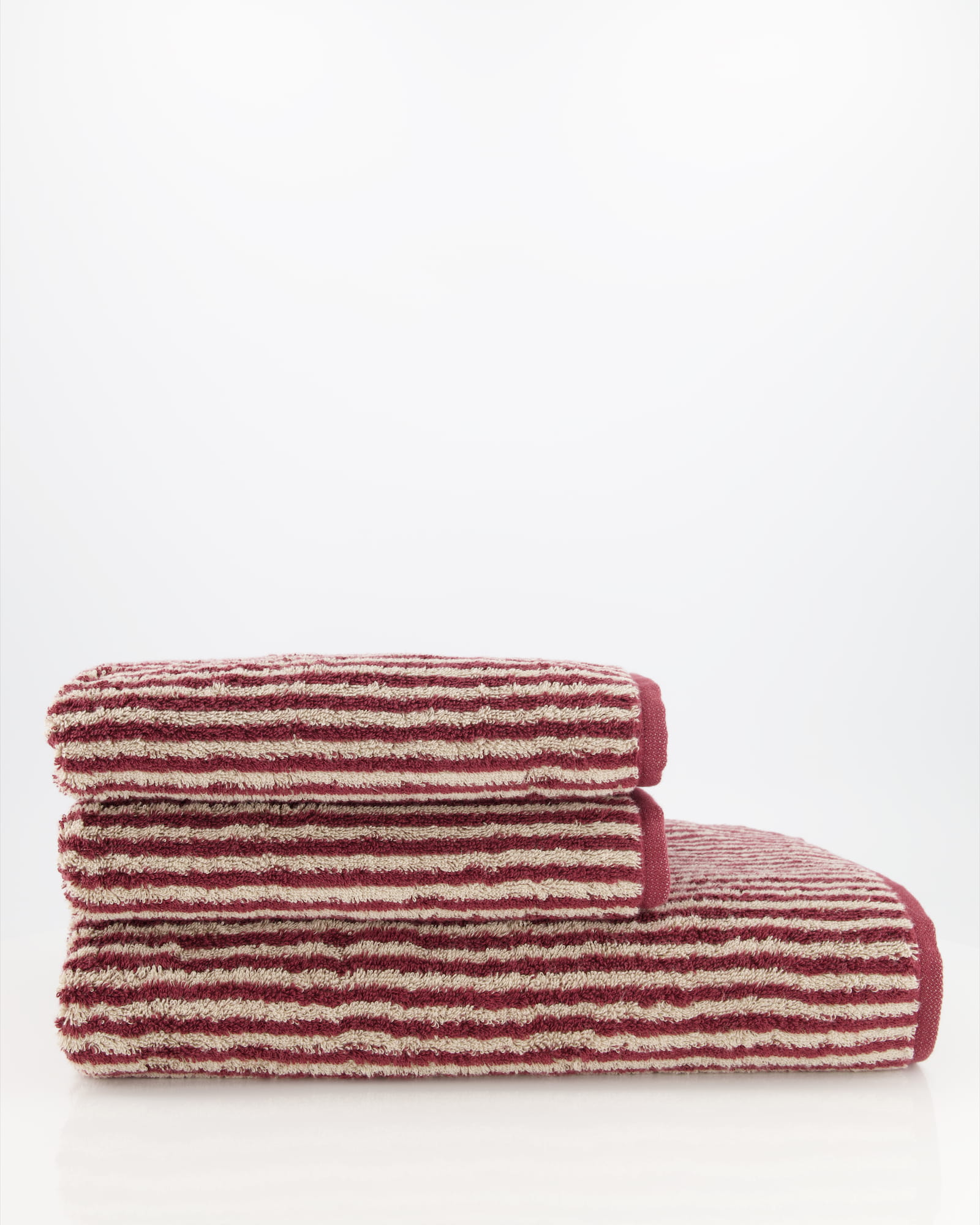 Cawö Handtücher Two-Tone Stripes 480 bordeaux - 23