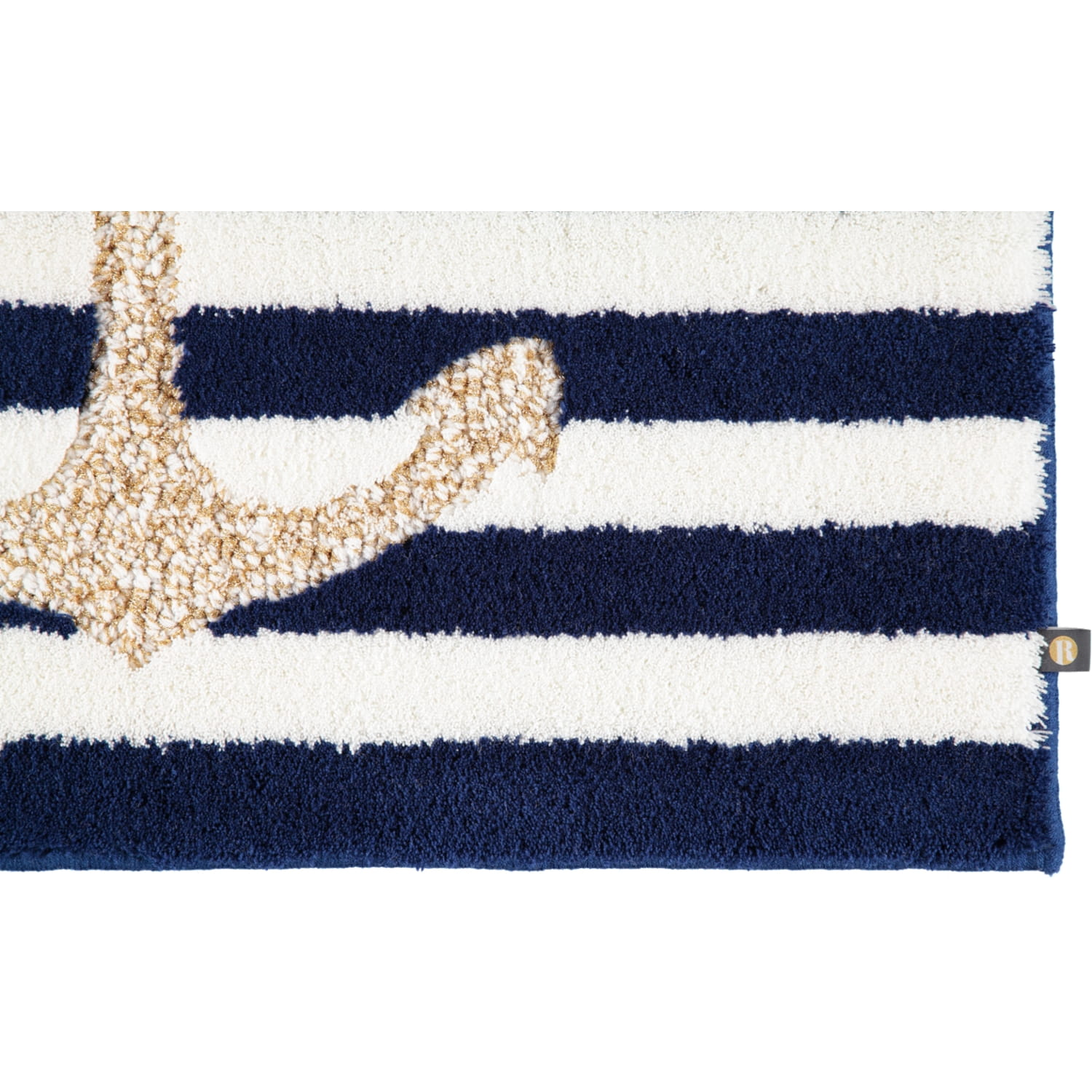Rhomtuft RHOMTUFT Badteppiche Anker royal-weiss-weiss-gold lurex - 1368