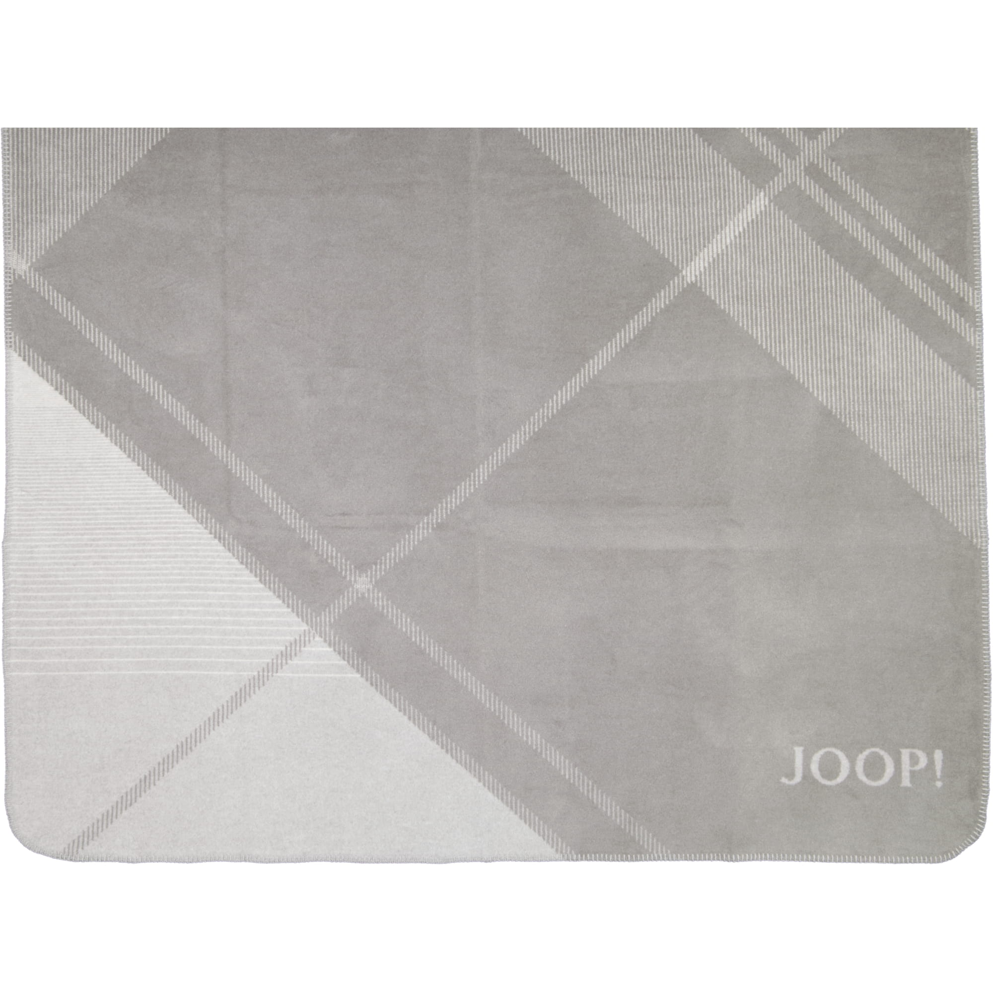 JOOP! Wohndecke Checks - Größe: 150x200 cm - Farbe: Silber-Natur