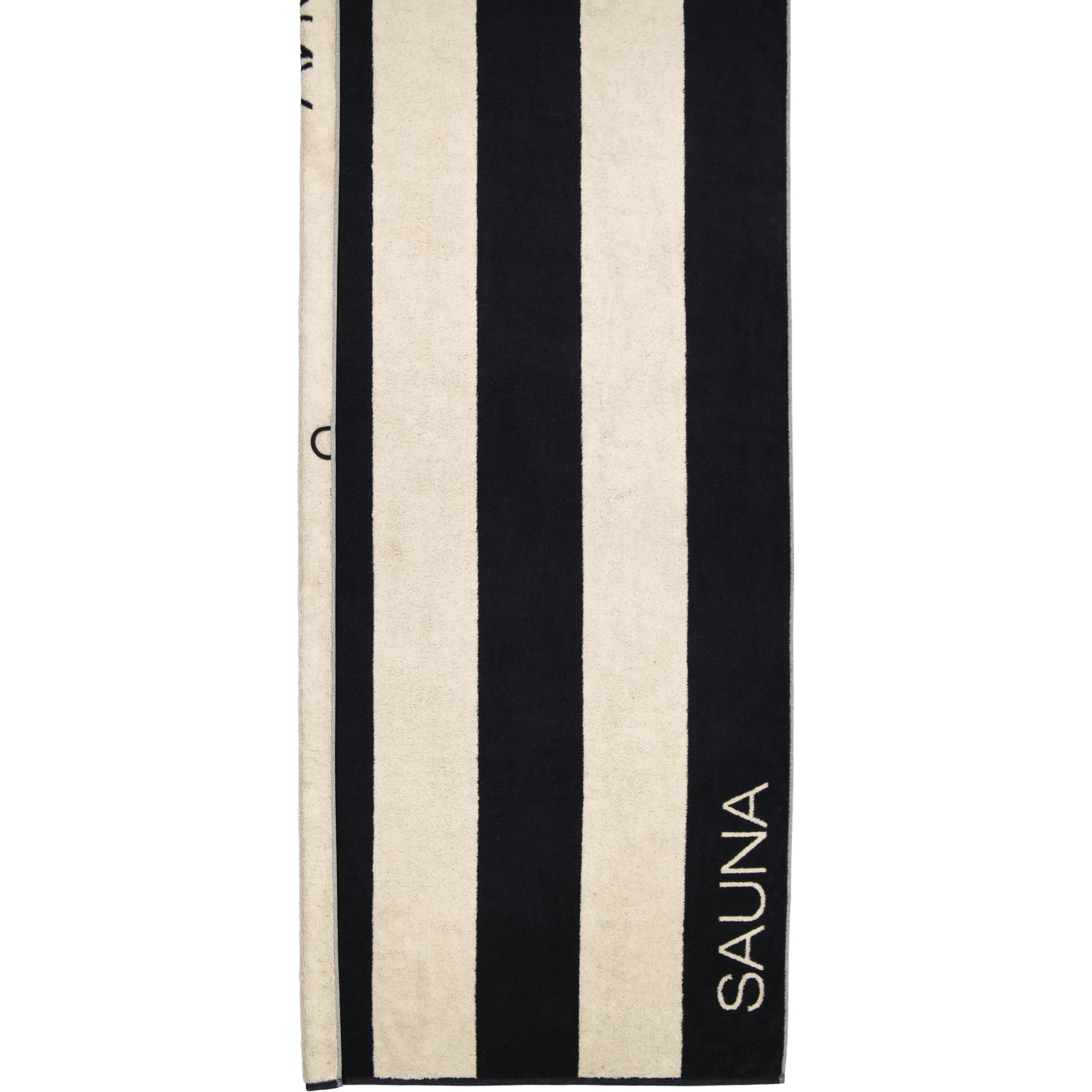 Cawö Saunatuch Natural Blockstreifen 6221 80x200 cm - Farbe: natur-schwarz - 39