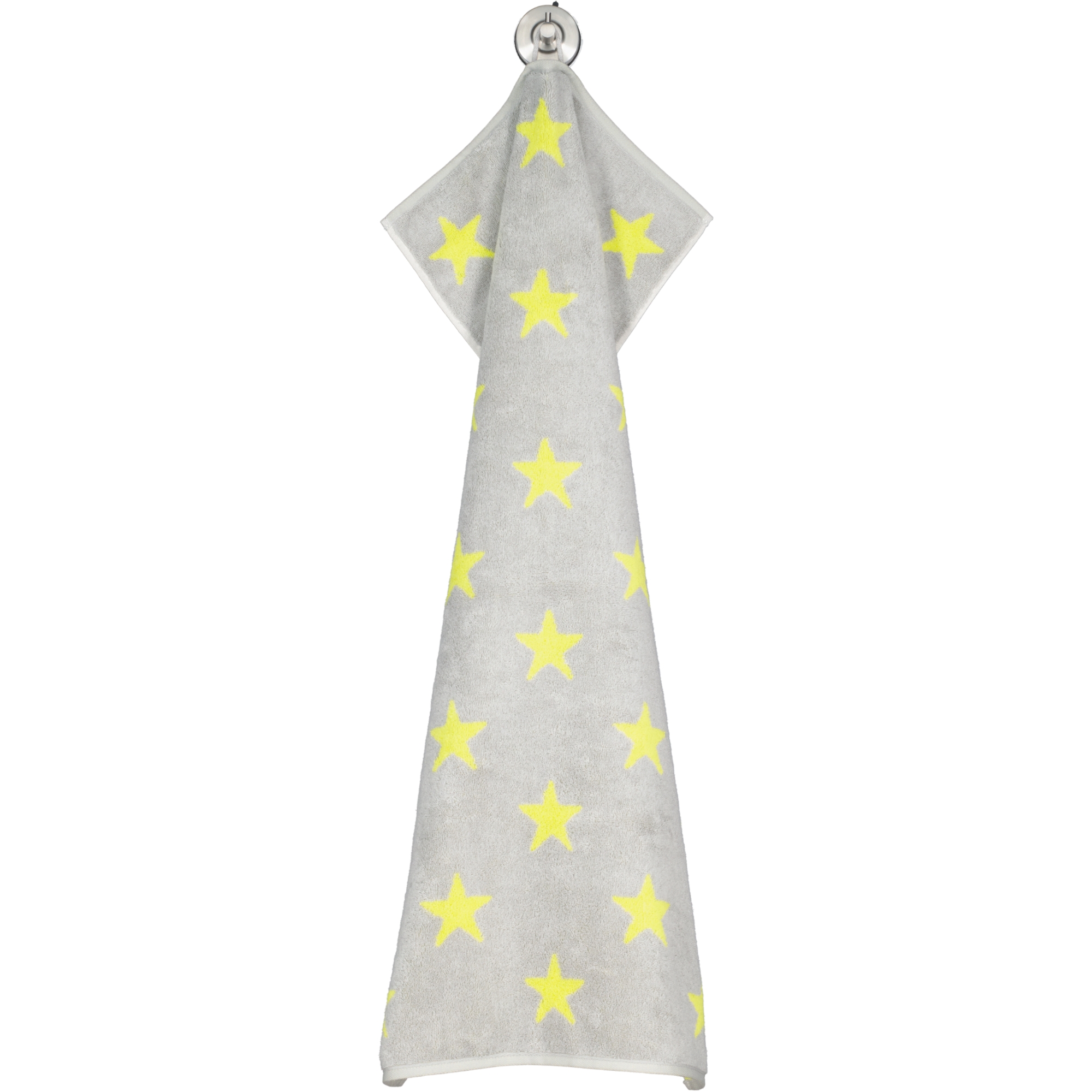 Cawö Handtücher NEW STARS Sterne groß 6260 platin/lime - 75 - Handtuch 50x100 cm