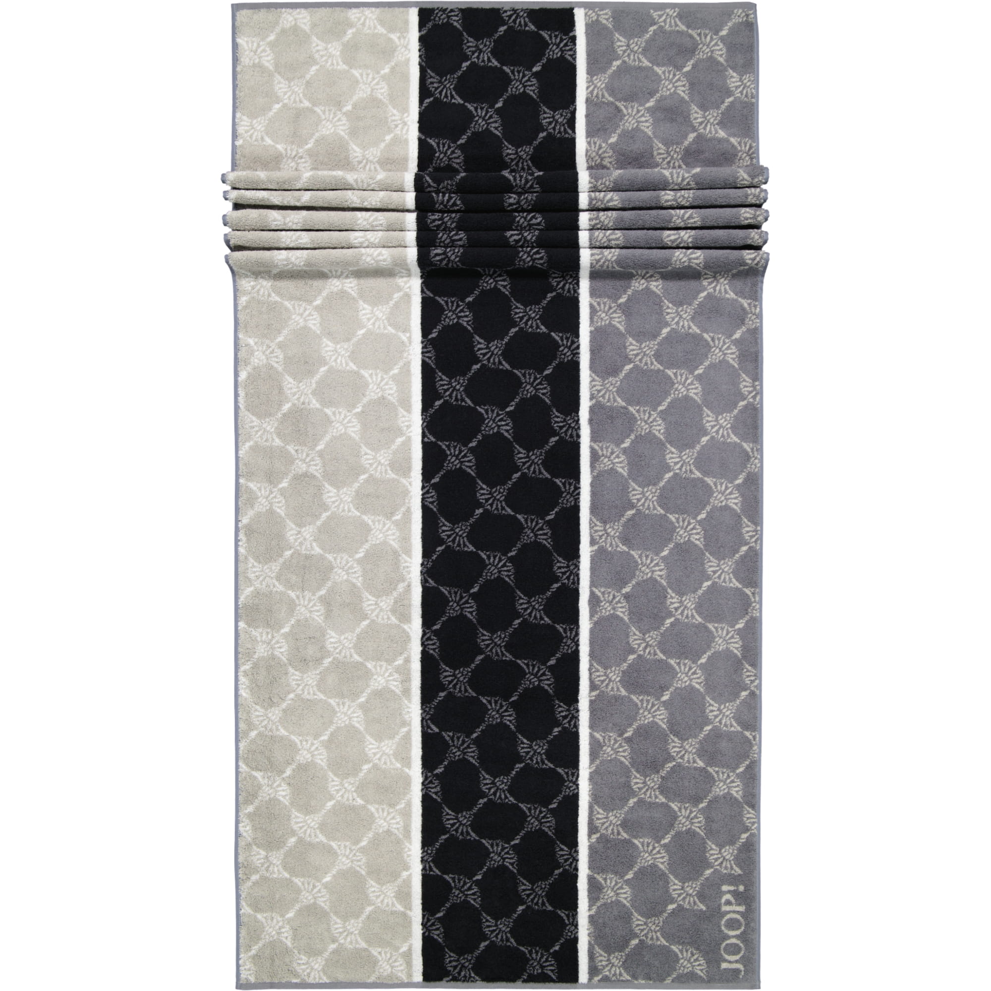 JOOP! Signature Cornflower Stripes 1657 - Farbe: Schwarz - 97 - Saunatuch 80x200 cm