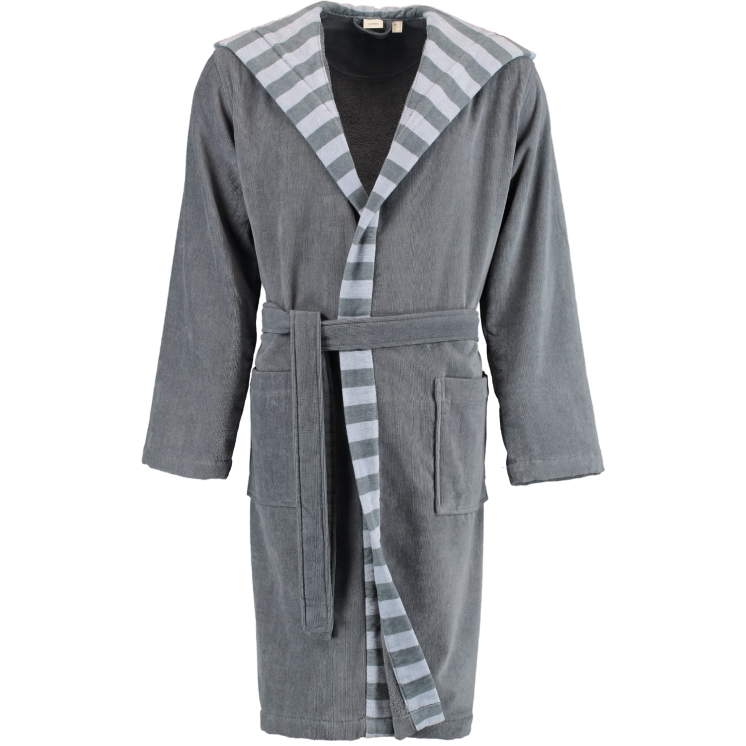 Esprit Herren Bademantel Day Men Kapuze - Farbe: grey steel - 740
