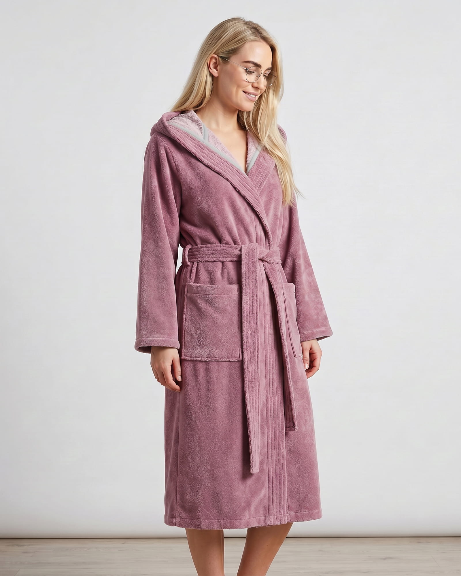 Cawö Home Bademäntel Damen Kapuze 802 malve - 88 - L