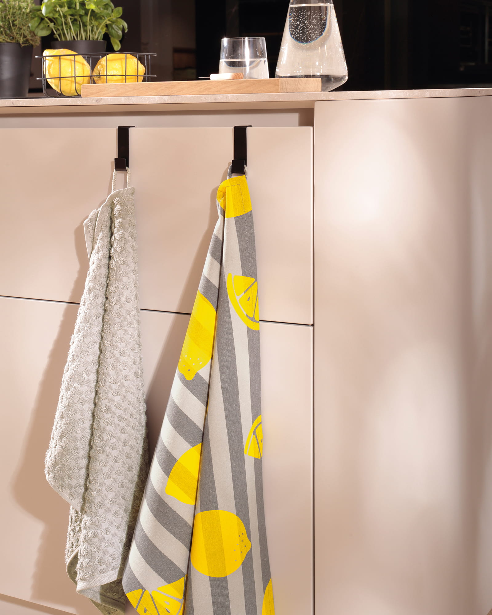 Cawö Home Geschirrtücher Prints & Stripes Zitronen 541 platin/grau - 73 - 50x70 cm