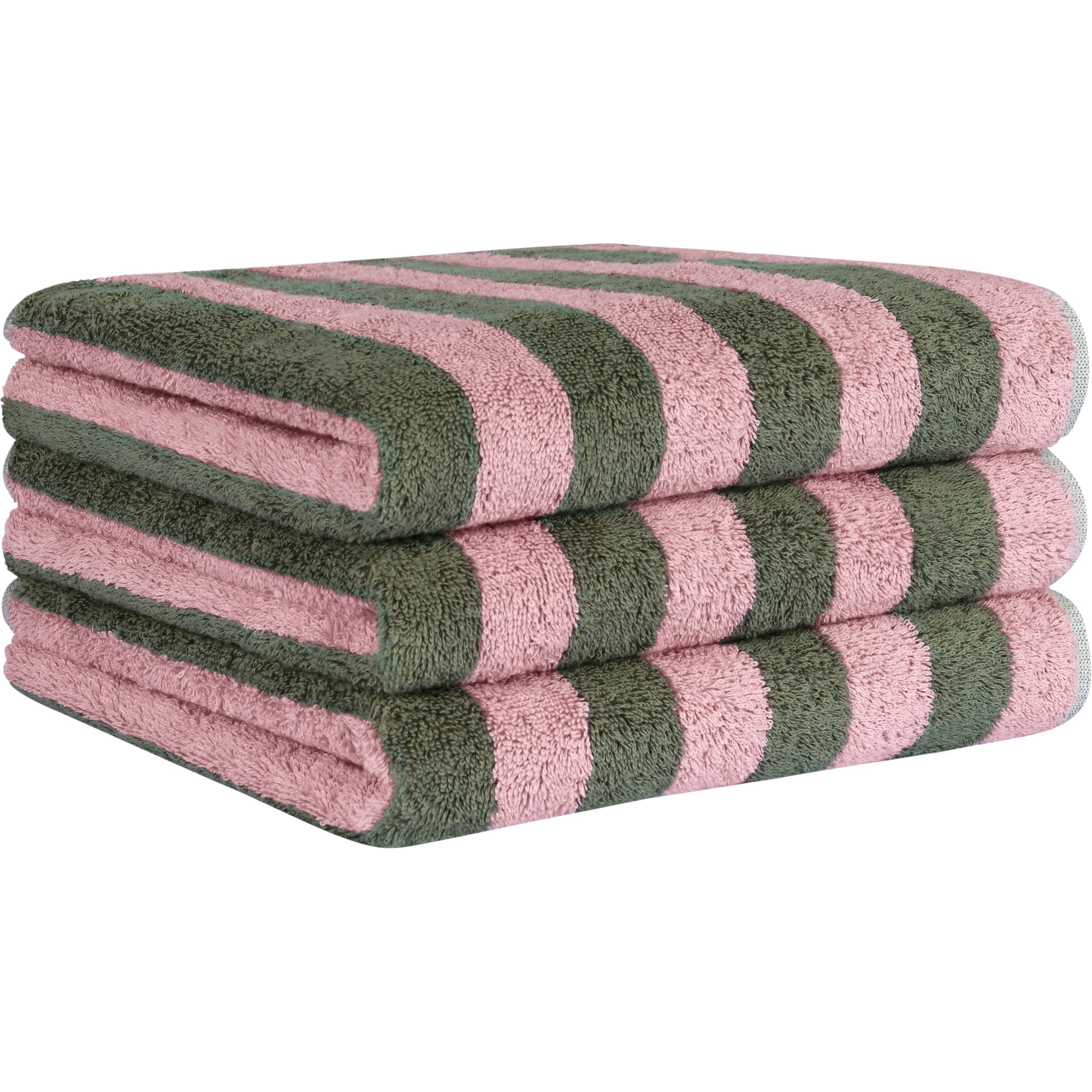 Cawö Handtücher Bold Streifen 6277 oliv/rosa - 42 - Duschtuch 70x140 cm