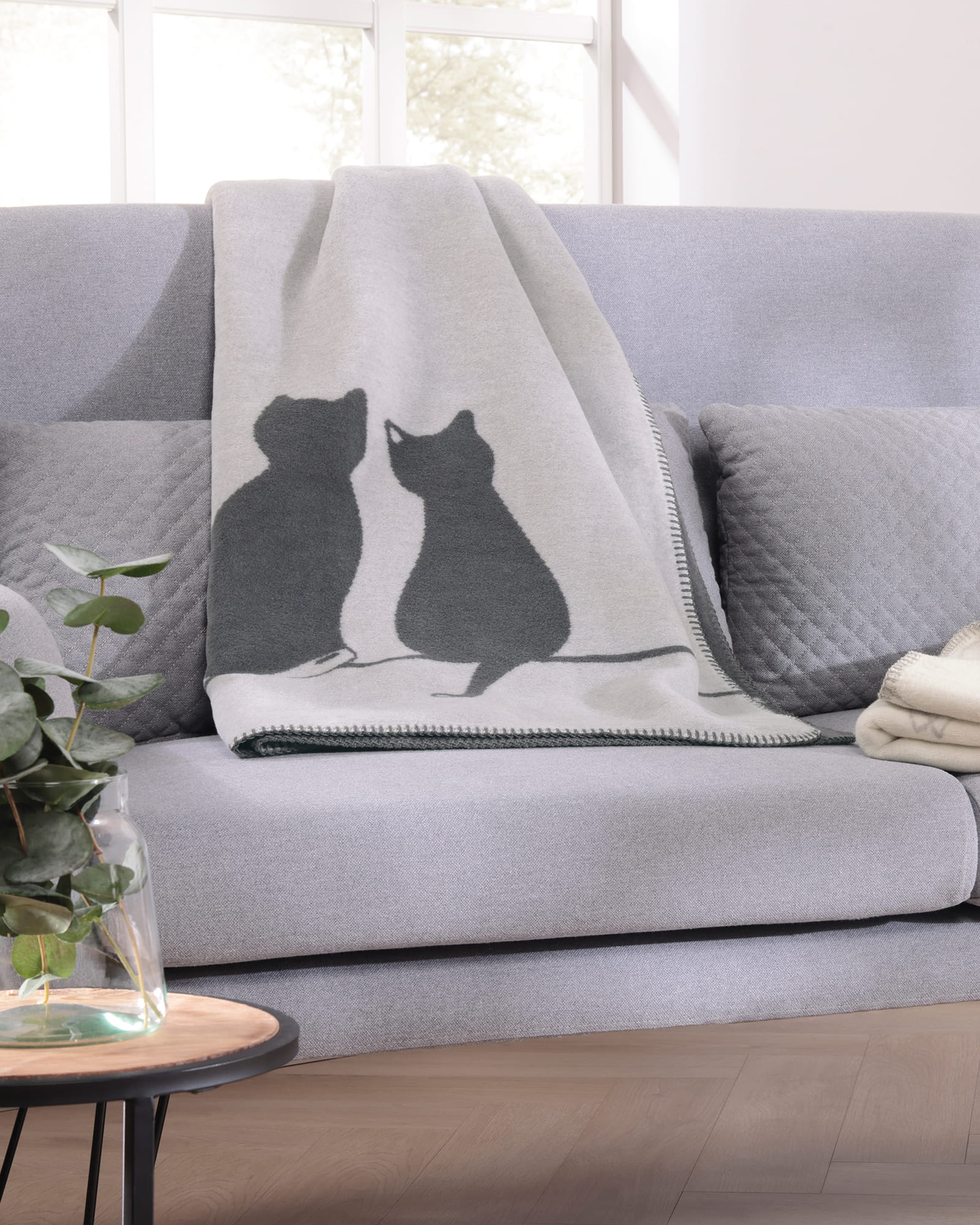 Cawö Badematten CUTE CATS You & Me 6263 platin/weiß - 76 - 50x80 cm