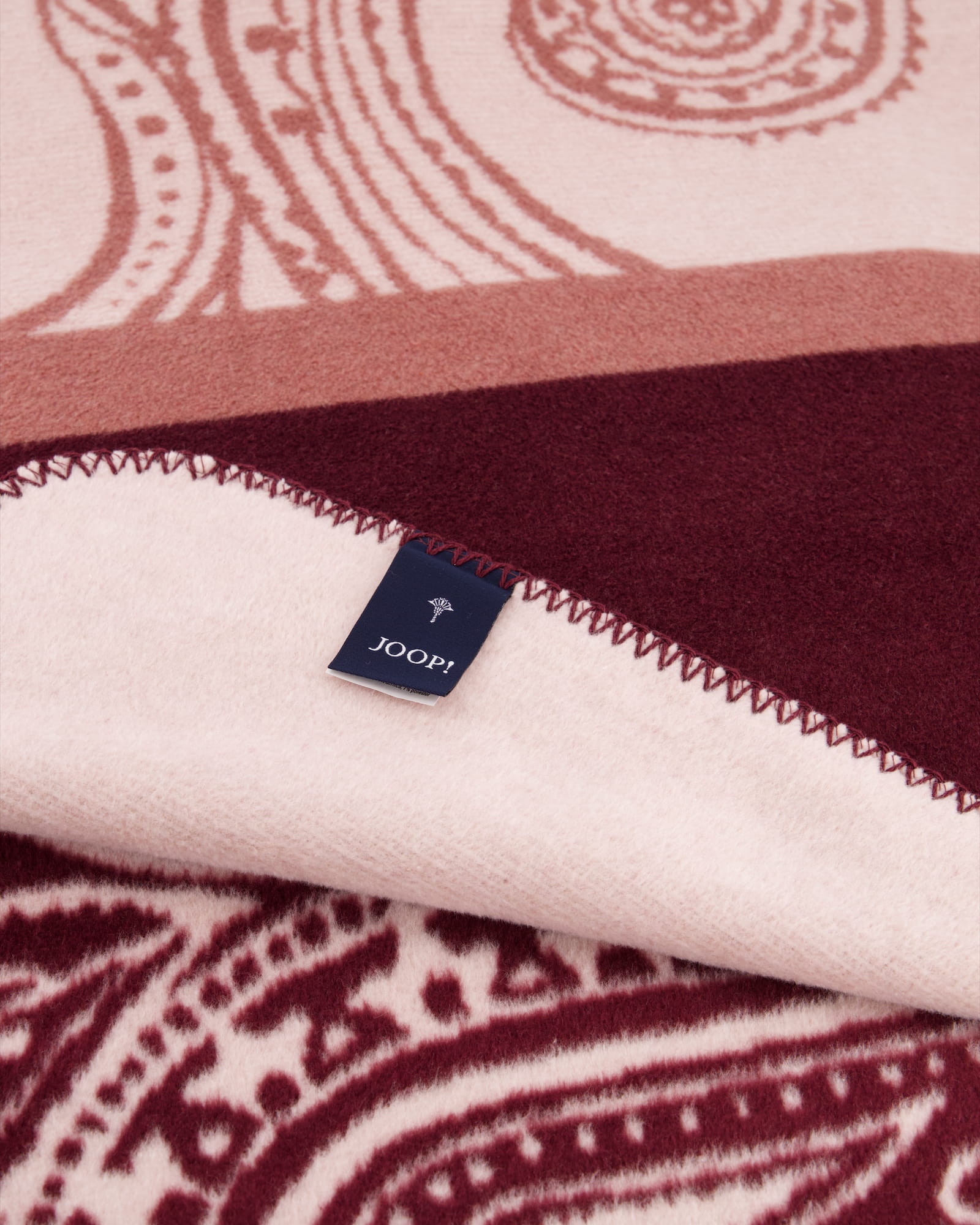 JOOP! Wohndecken Paisley Stripes Rouge - 150x200 cm