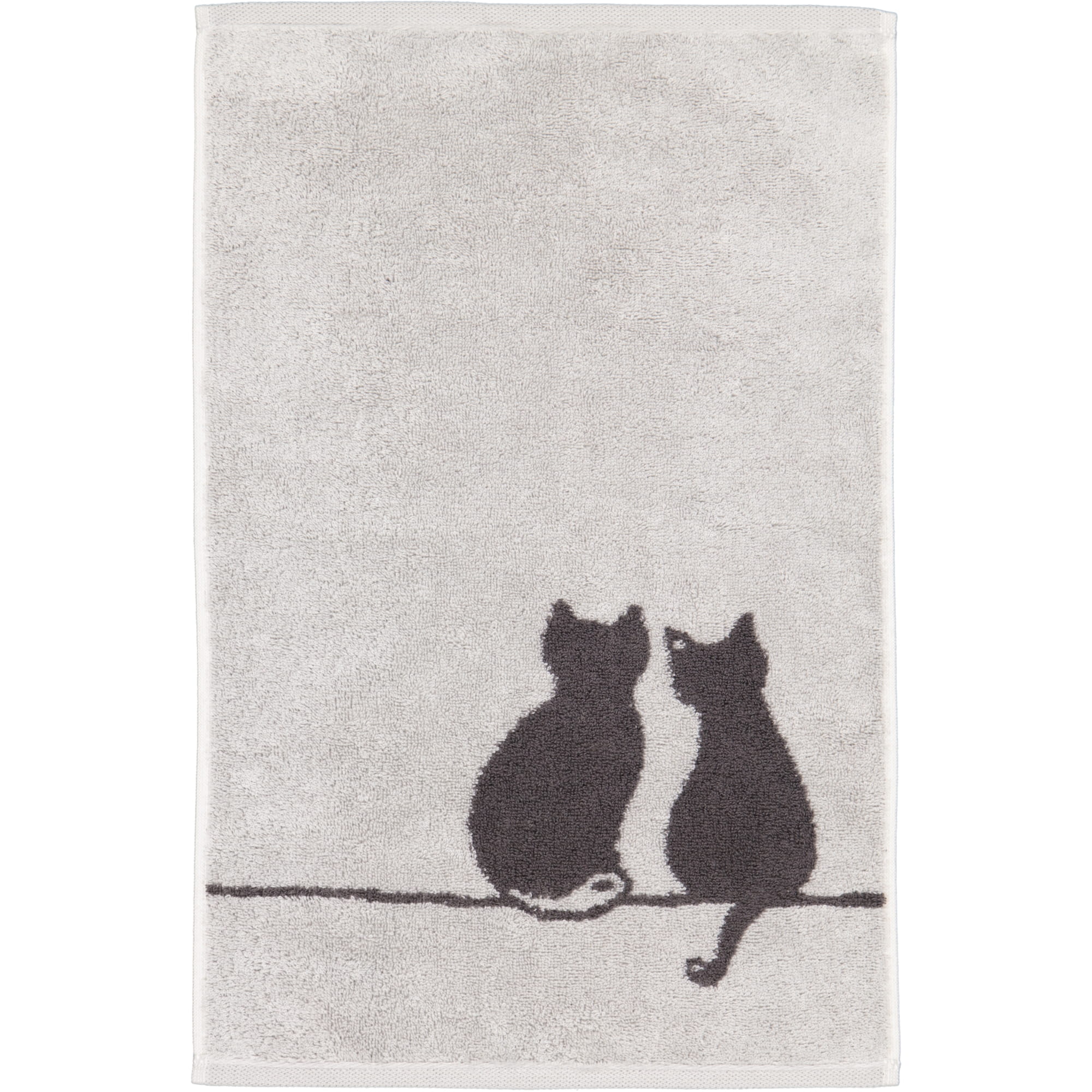 Cawö Handtücher CUTE CATS EDITION You & Me 6263 platin/basalt - 70 - Gästetuch 30x50 cm