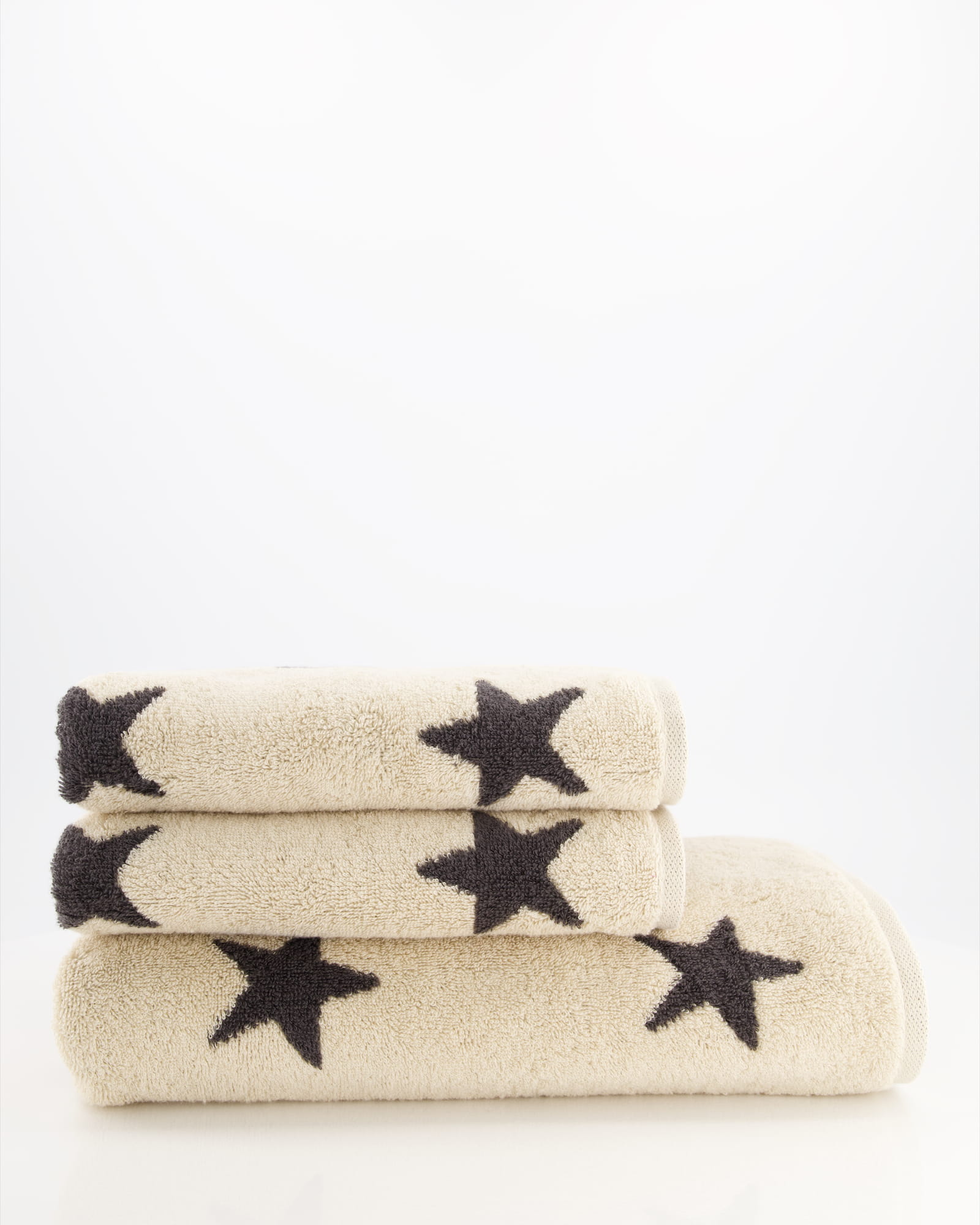 Cawö Handtücher NEW STARS Sterne groß 6260 beige/basalt - 37 - Duschtuch 70x140 cm