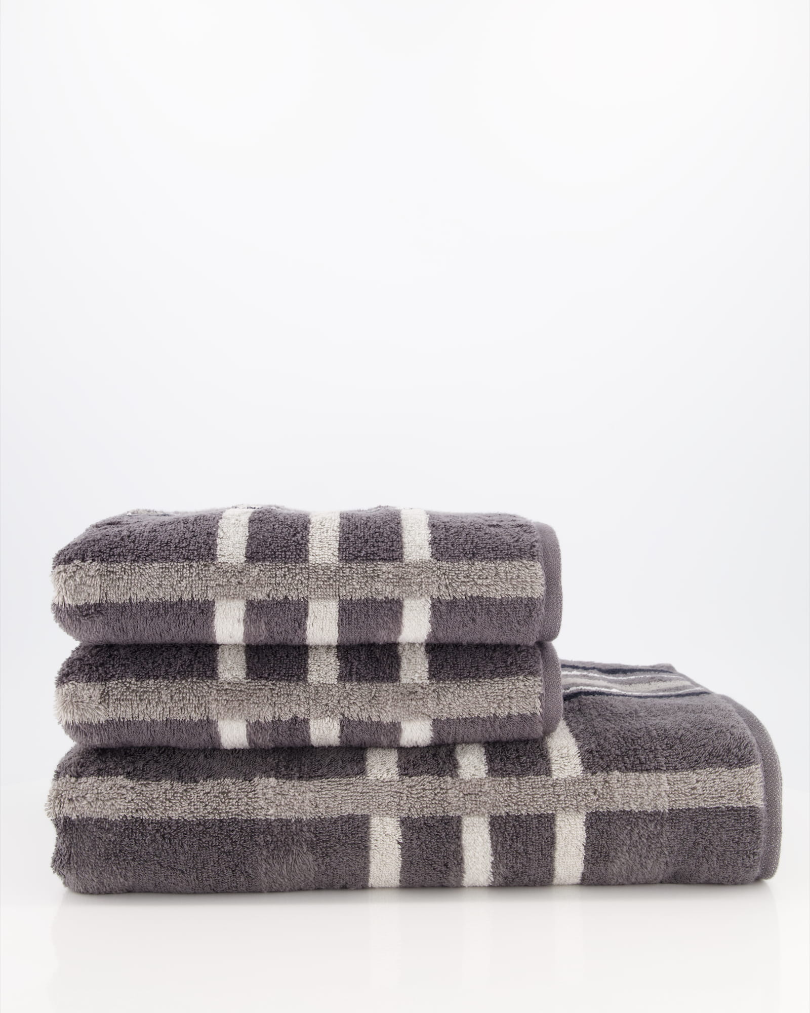 Cawö Handtücher Noblesse Check 1089 anthrazit - 77 - Handtuch 50x100 cm