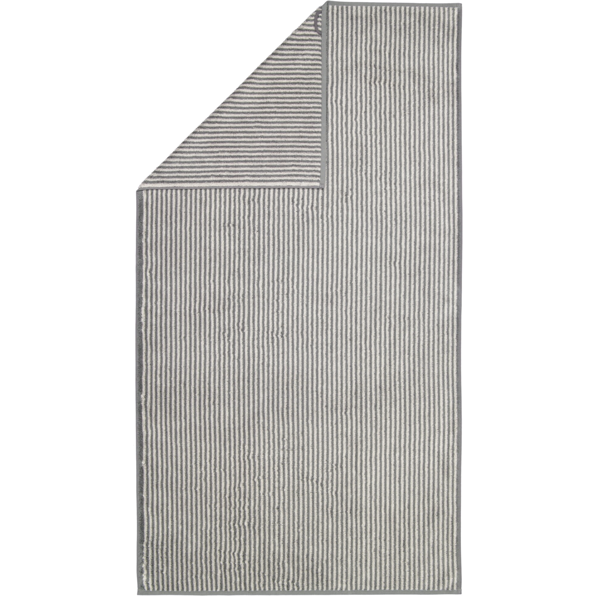 Cawö Handtücher Two-Tone Stripes 480 schiefer - 77 - Duschtuch 80x150 cm